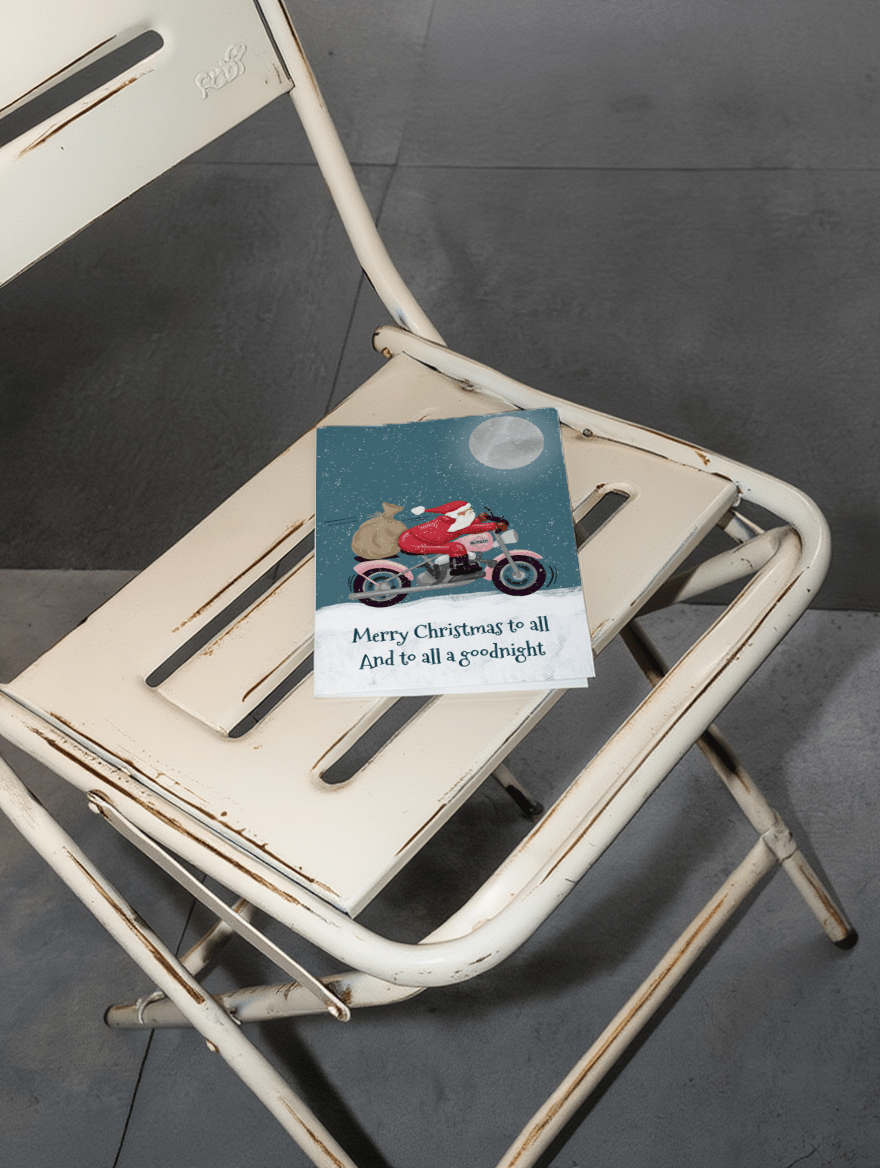 Santa on a Motorcycle mockup 2