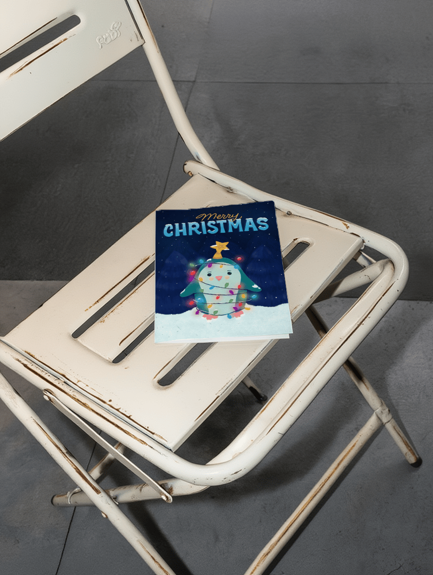 Merry Christmas Penguin Lights mockup 2