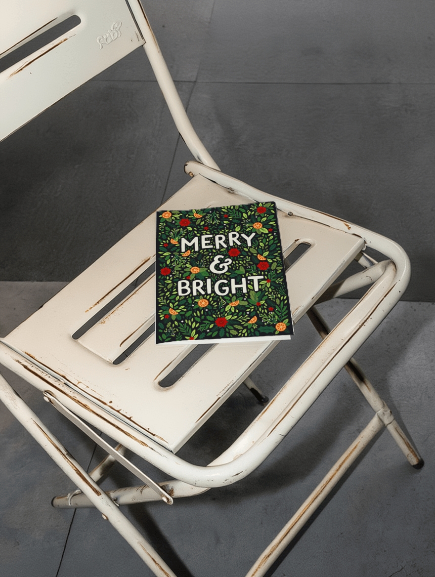Merry & Bright Festive Illustration mockup 2