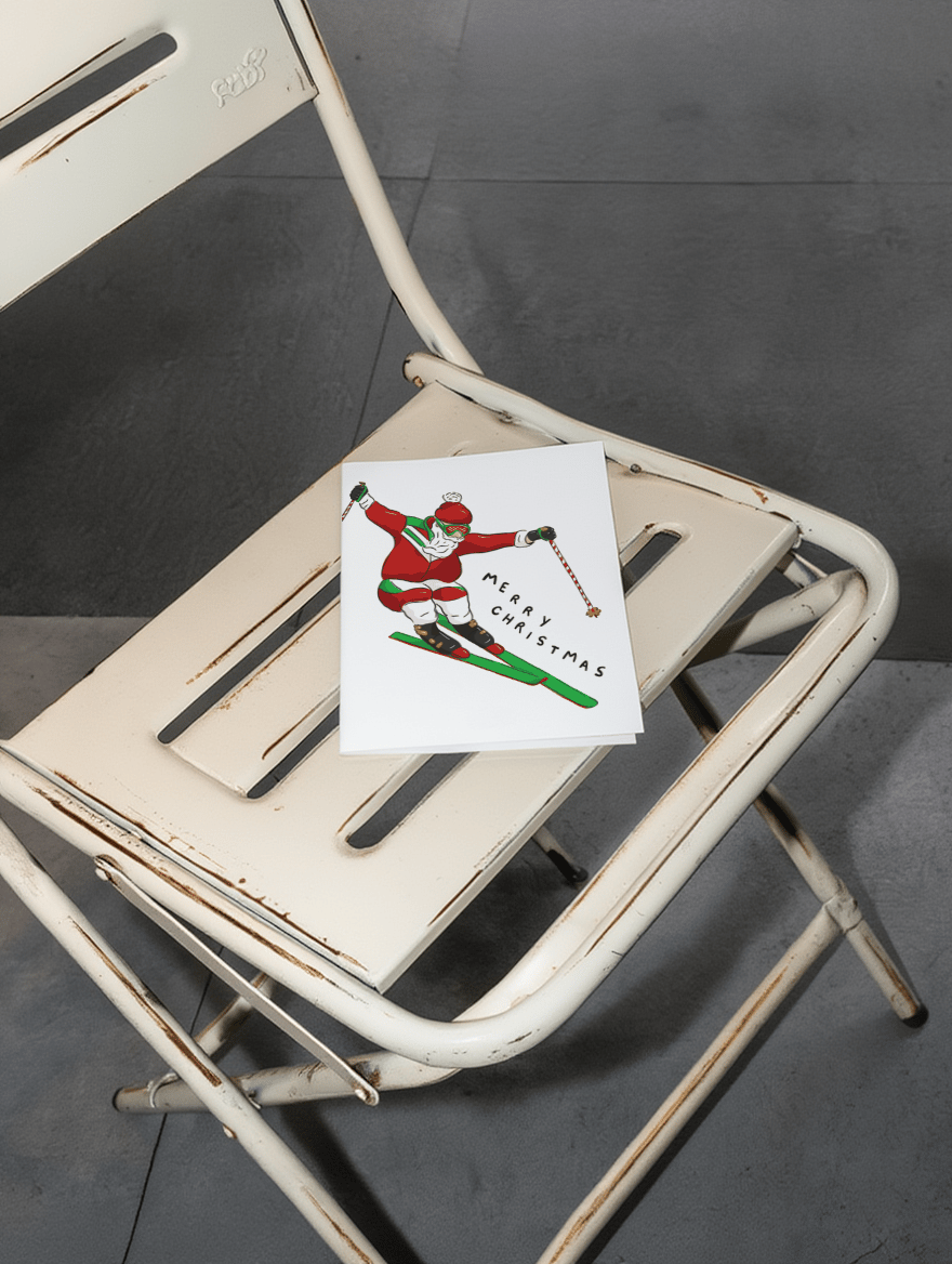 Skiing Santa mockup 2