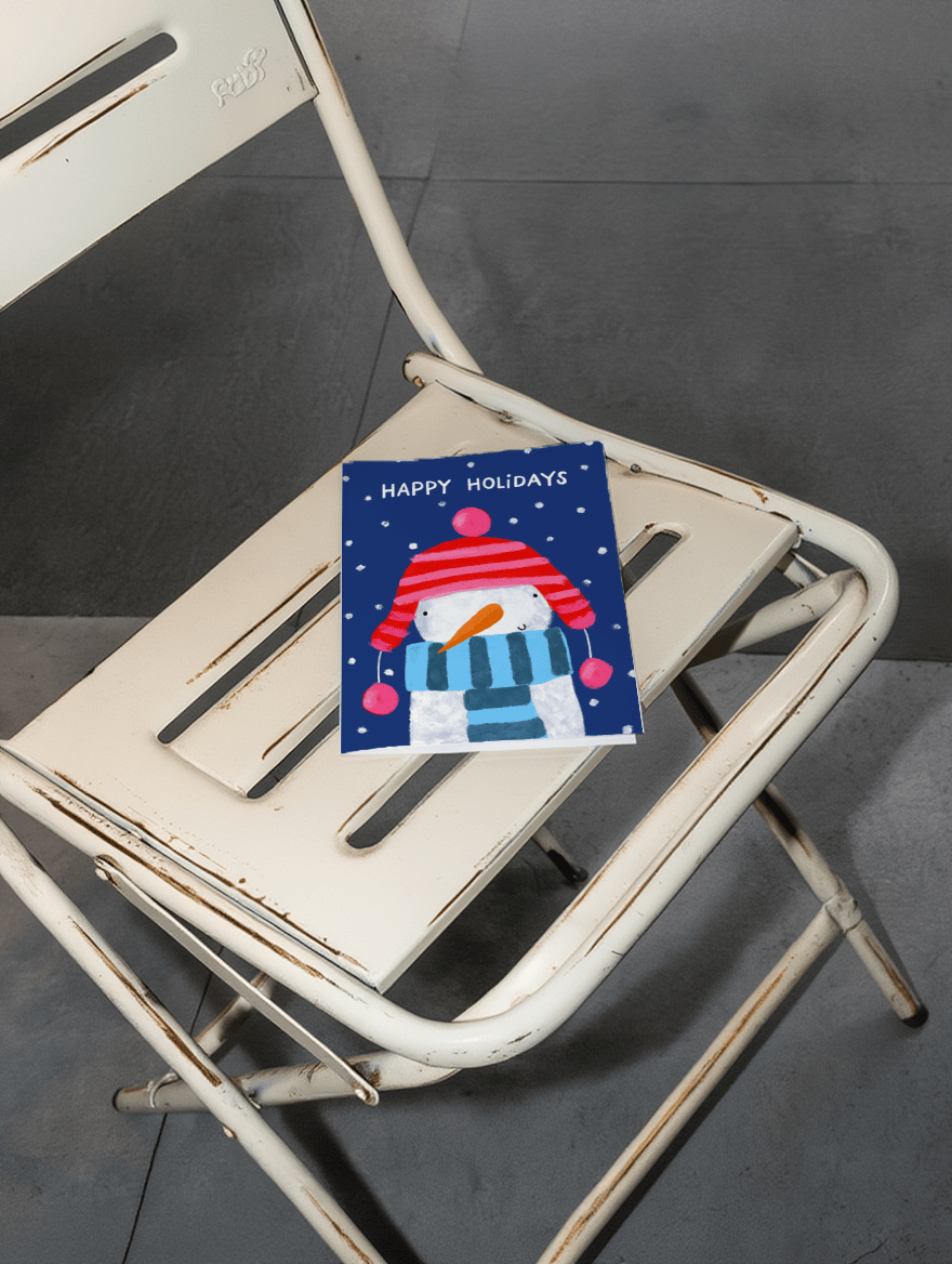 Happy Holidays Snowman mockup 2