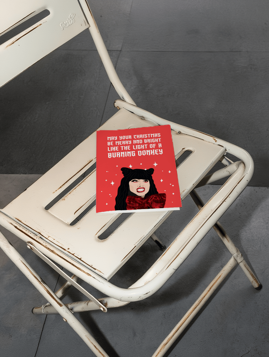 Merry and Bright Burning Donkey mockup 2