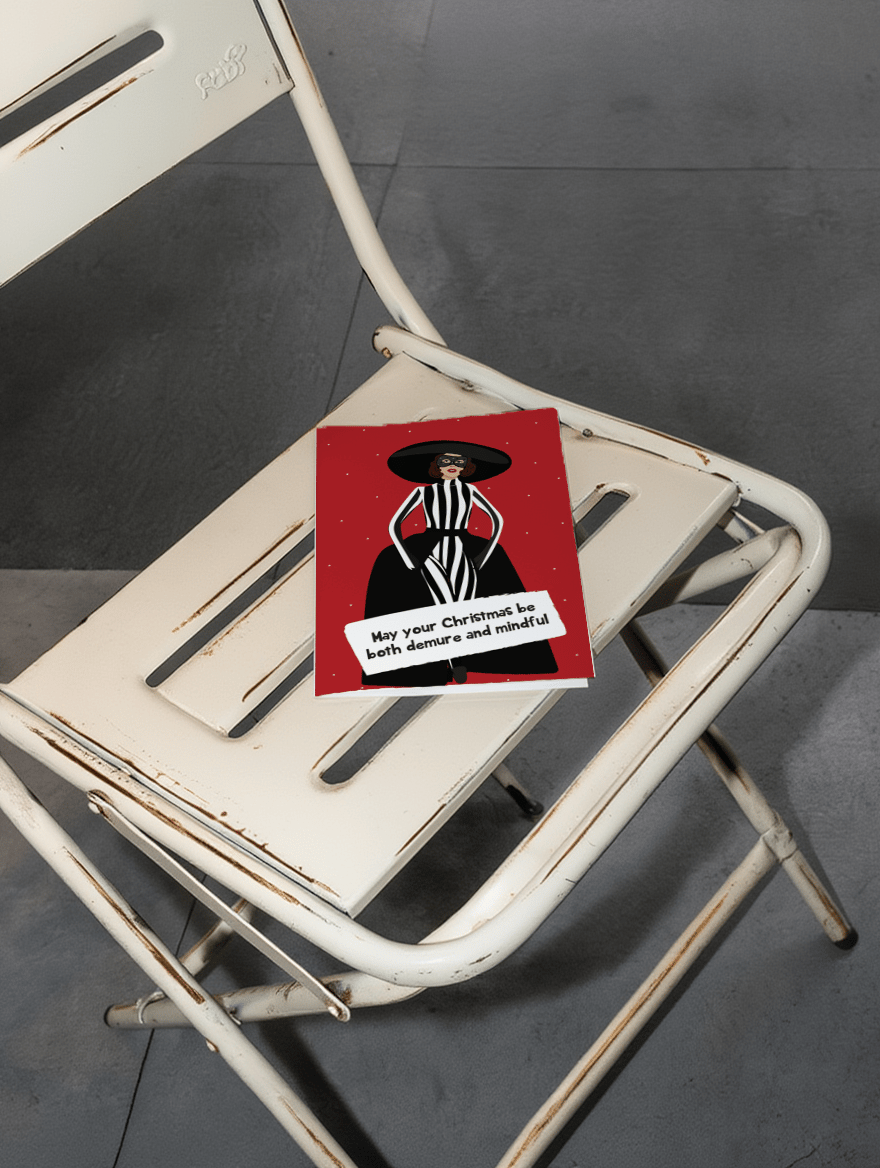 May Your Christmas Be Both Demure and Mindful Card mockup 2