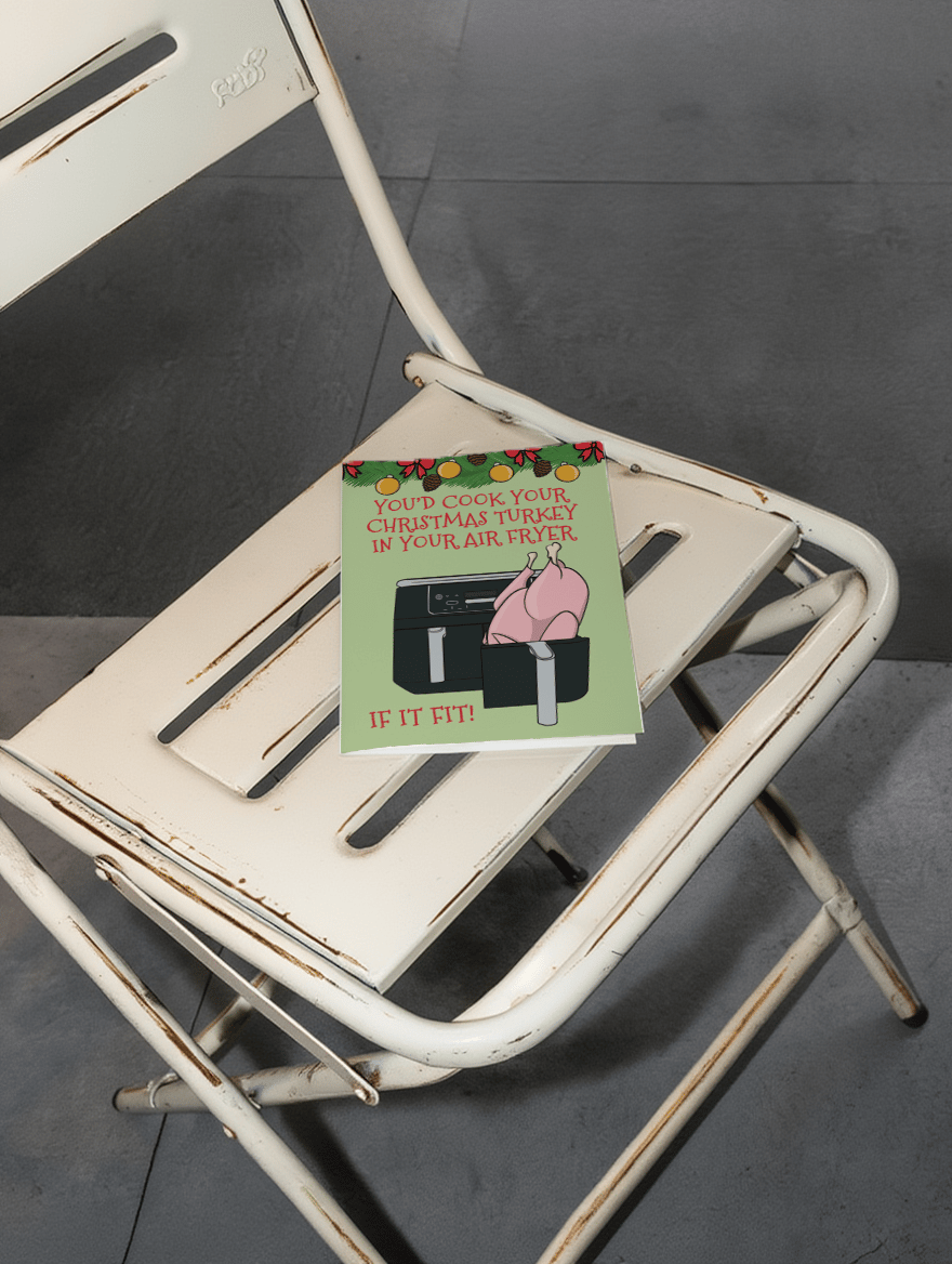 Air Fryer Christmas Turkey Card mockup 2