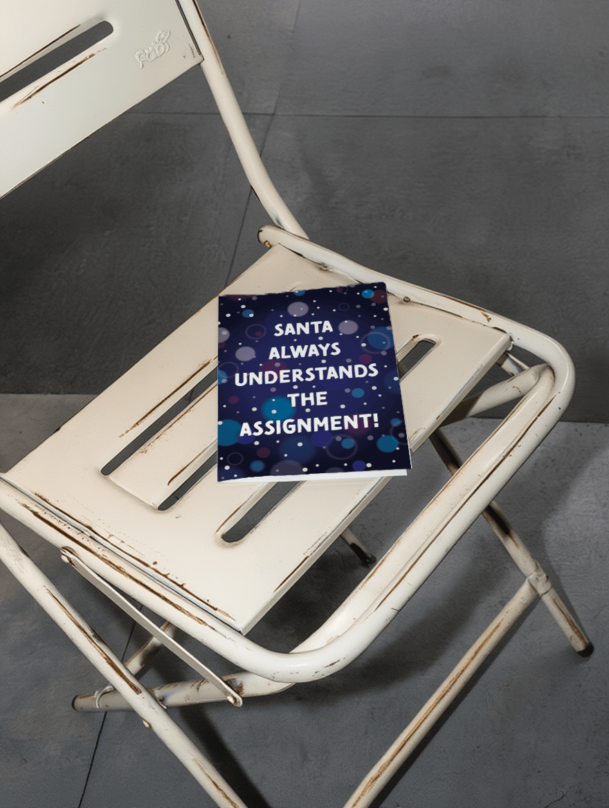 Santa Understands the Assignment Card mockup 2