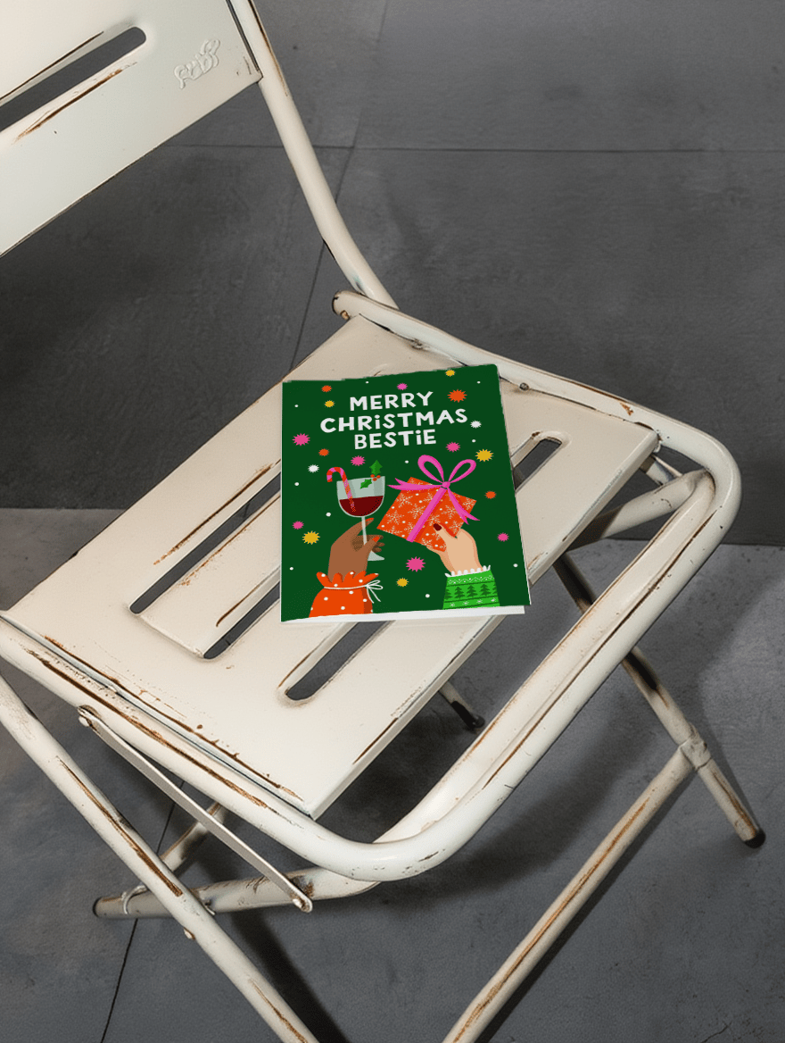 Merry Christmas Bestie Card mockup 1