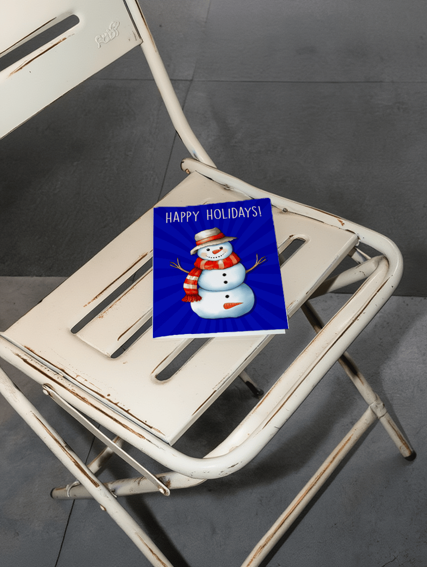 Happy Holidays Snowman Card mockup 2