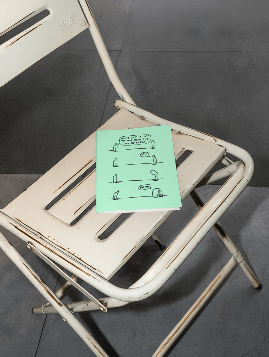 Don't Let It Get to Your Head Card mockup 2