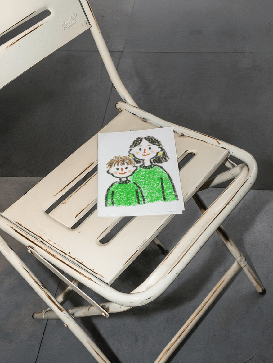 mom and son crayon sketch mockup 2