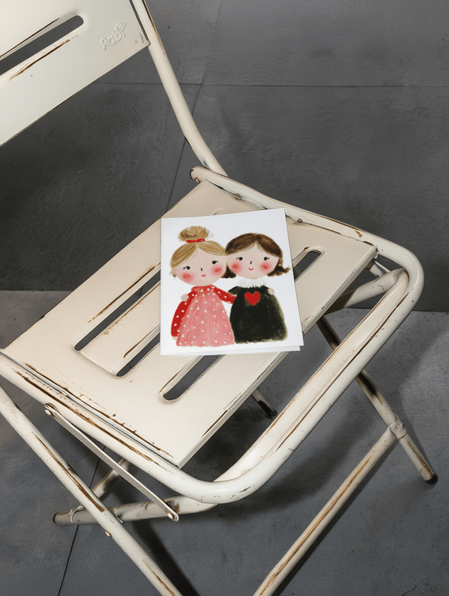 mom and daughter hugging painting mockup 2