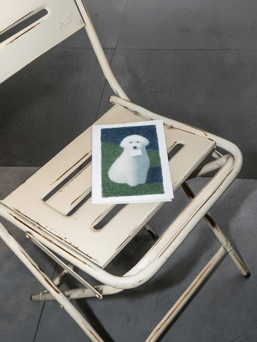 Puppy with a letter for Dear future me mockup 2