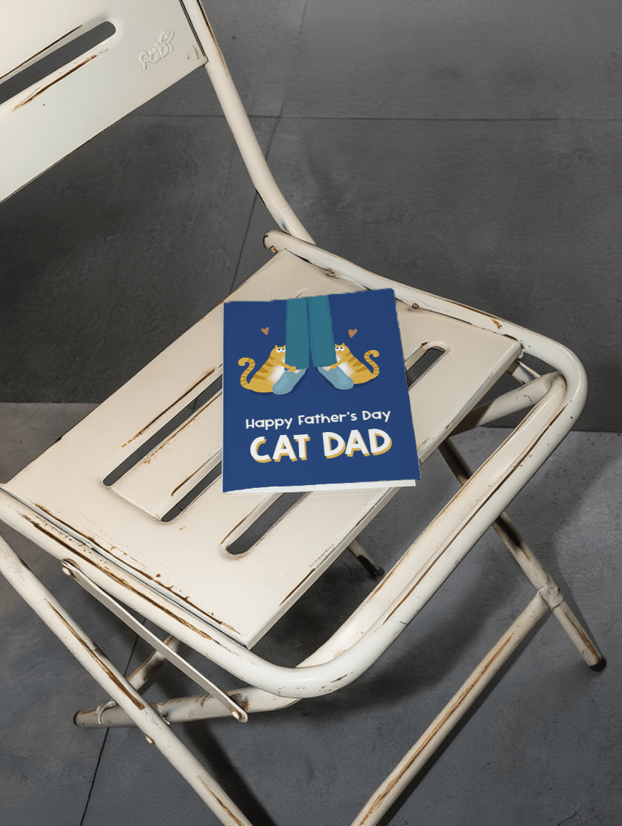 Cat Dad Father's Day Card mockup 2