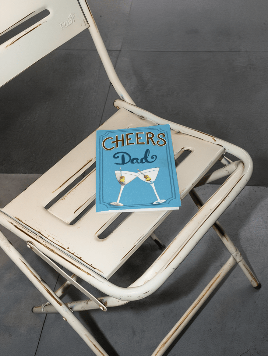 Cheers Dad Martini Card mockup 2