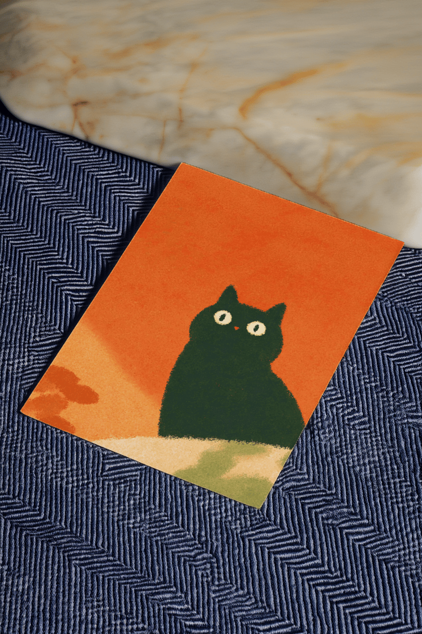 black cat looming over mockup 2