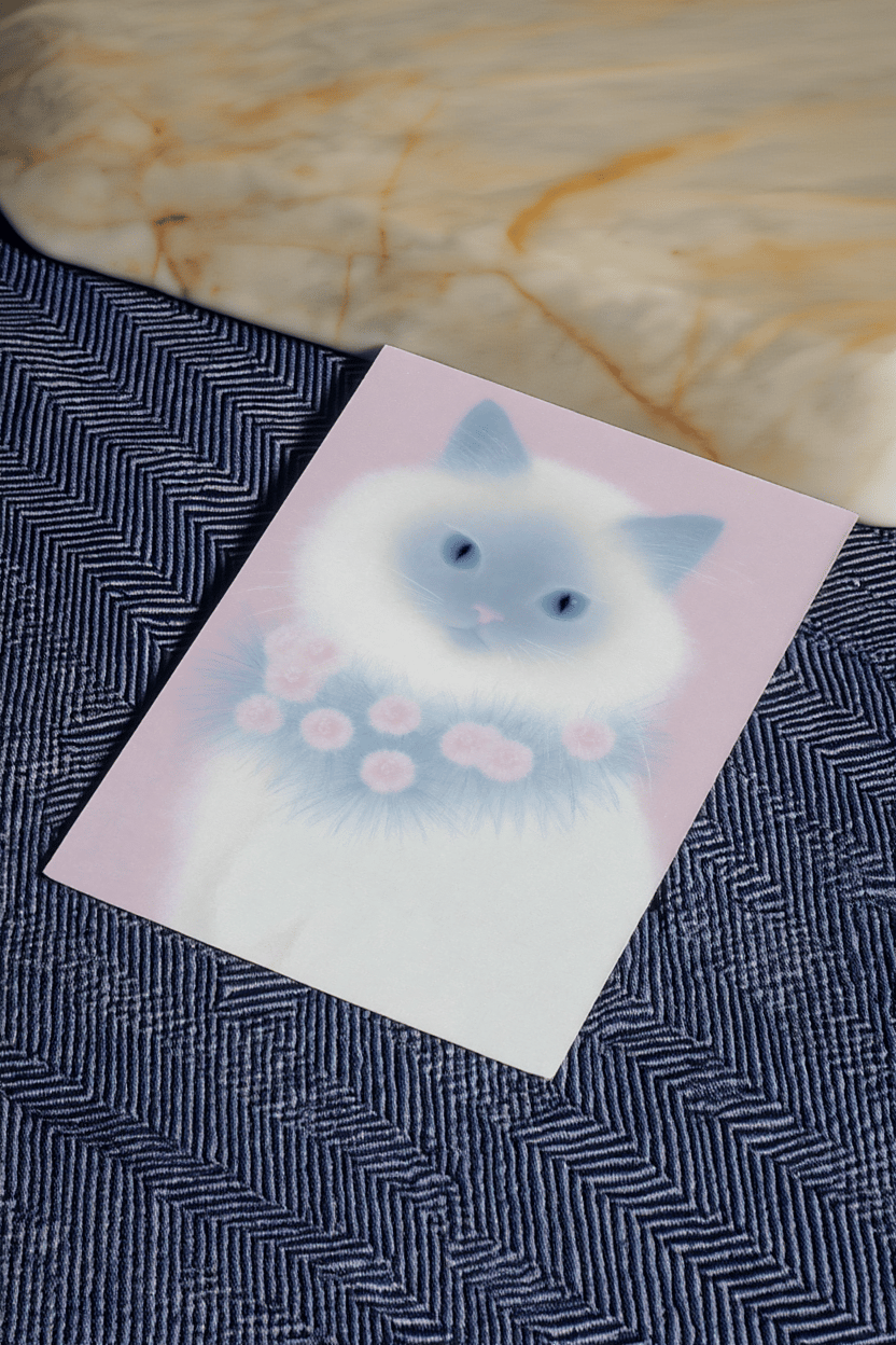 ragdoll cat with cool scarf mockup 2