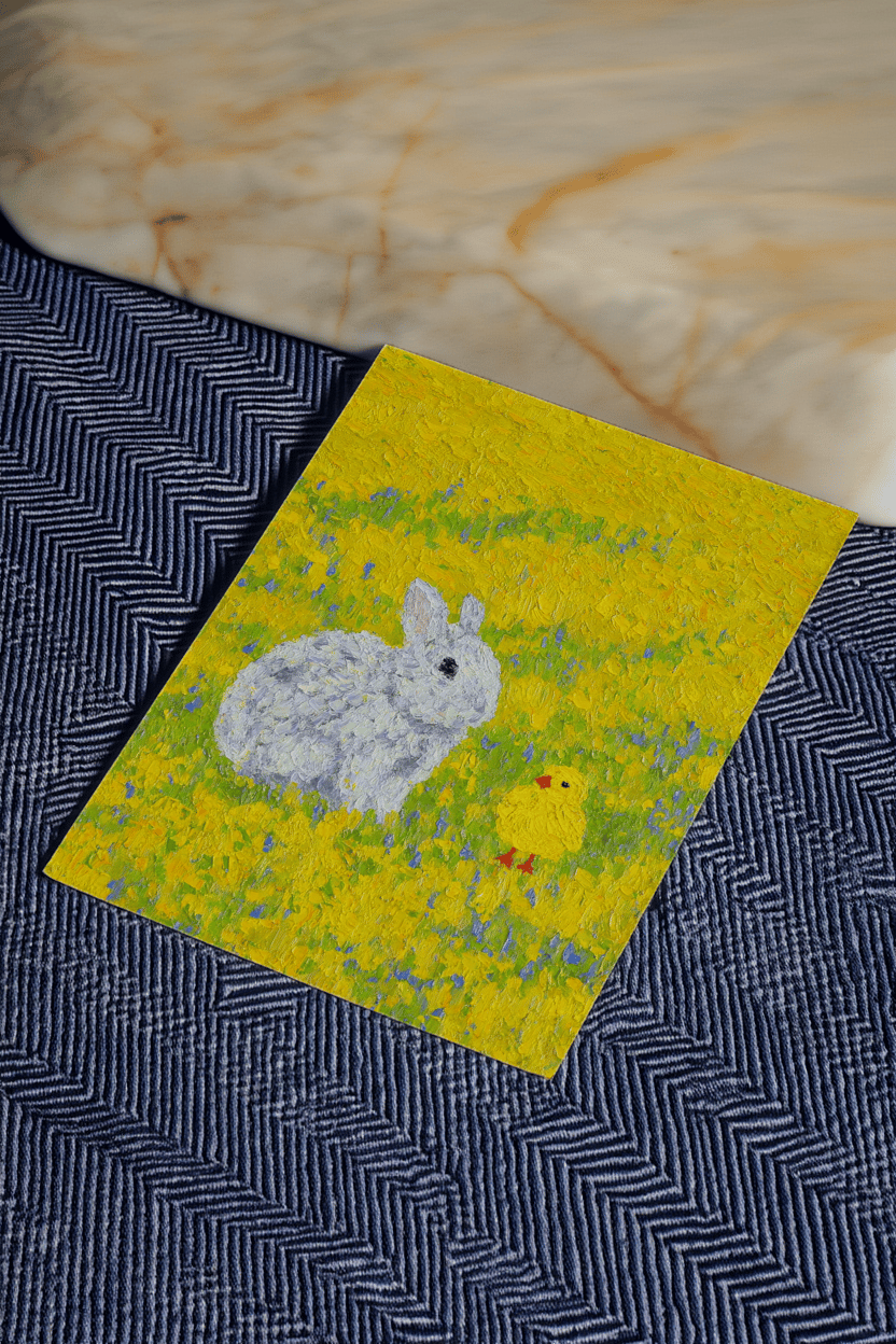 chick and bunny painting mockup 2