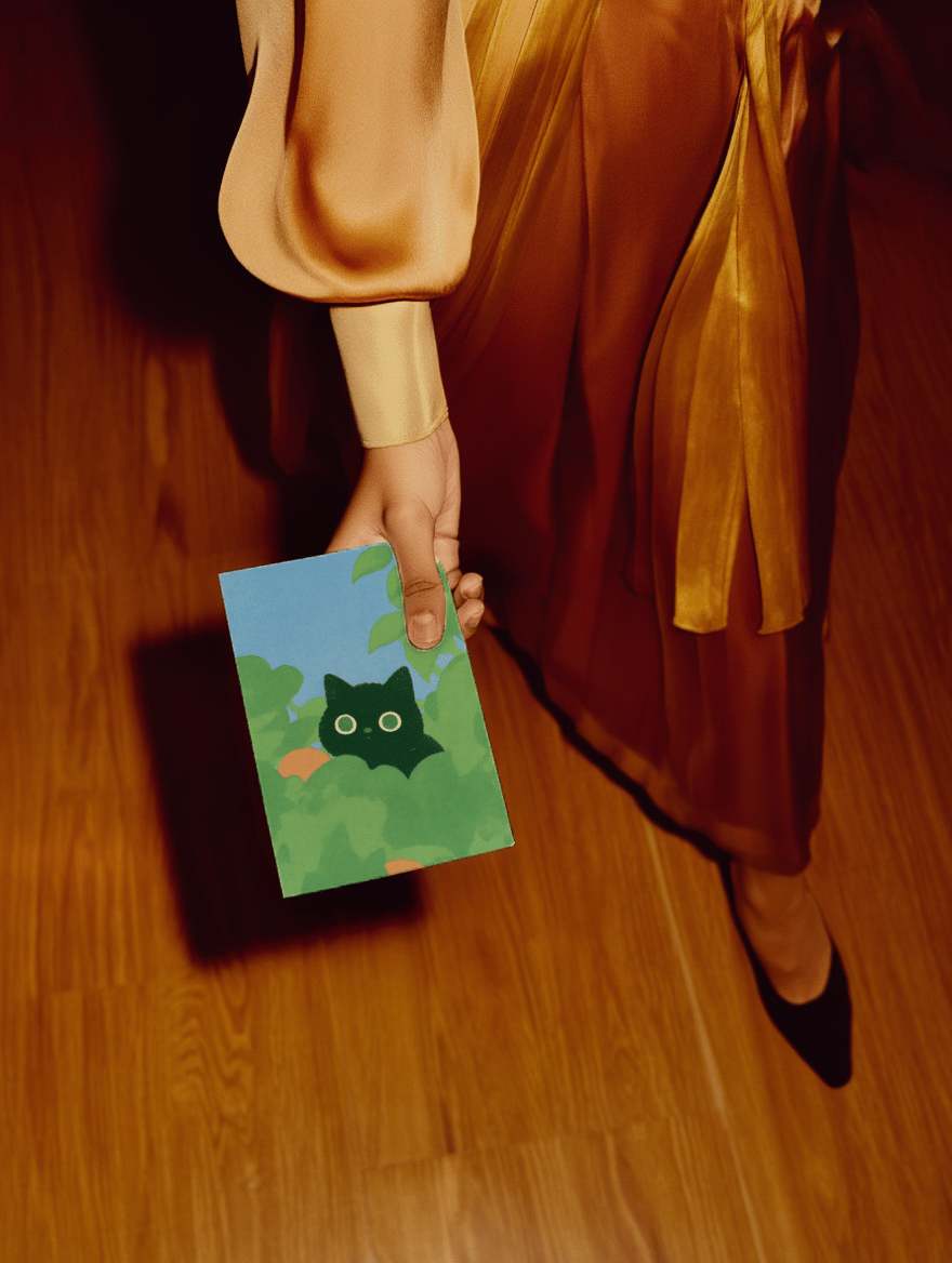 black cat in bush mockup 2