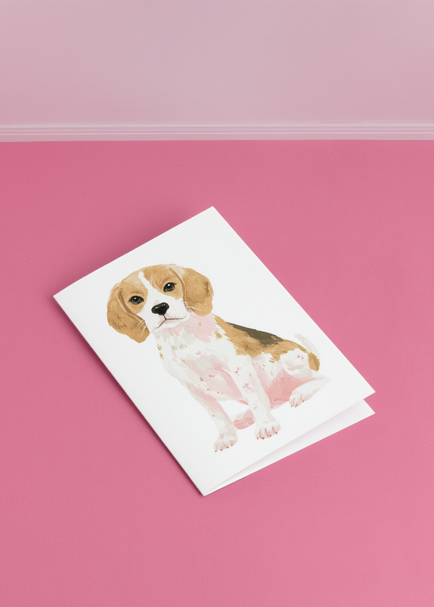 beagle sitting on the floor mockup 1