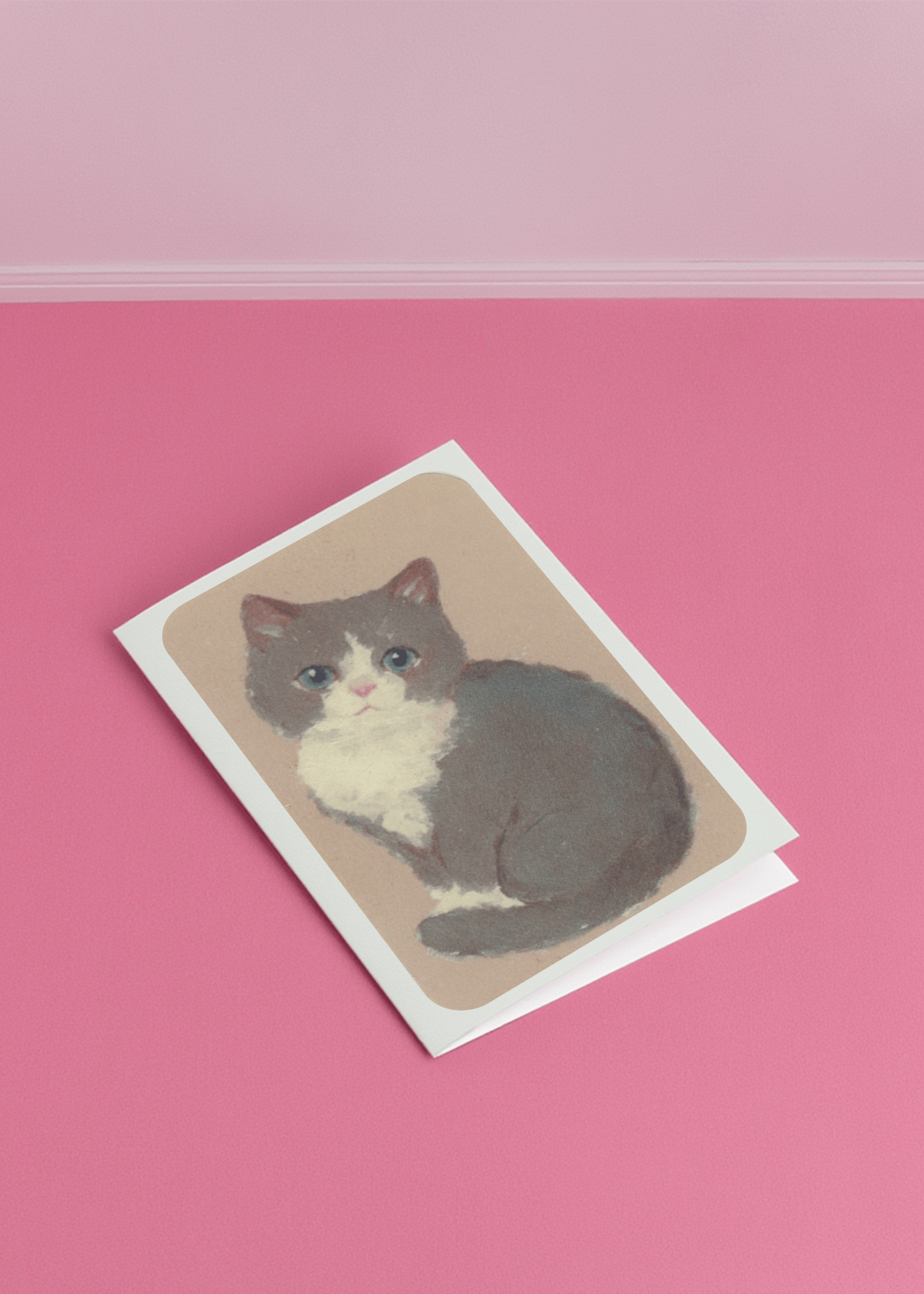 cute grey cat mockup 1