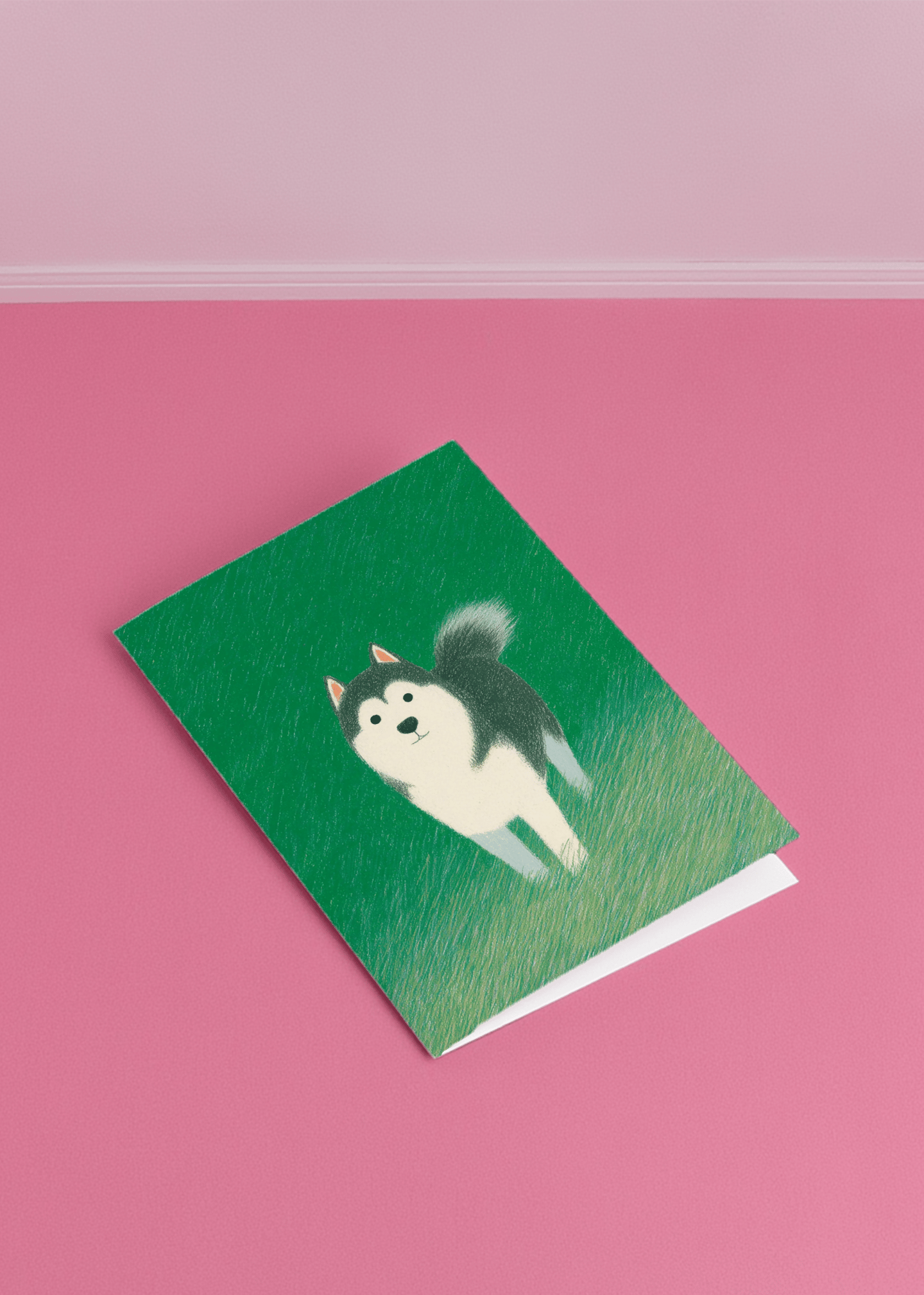 husky in grass mockup 1