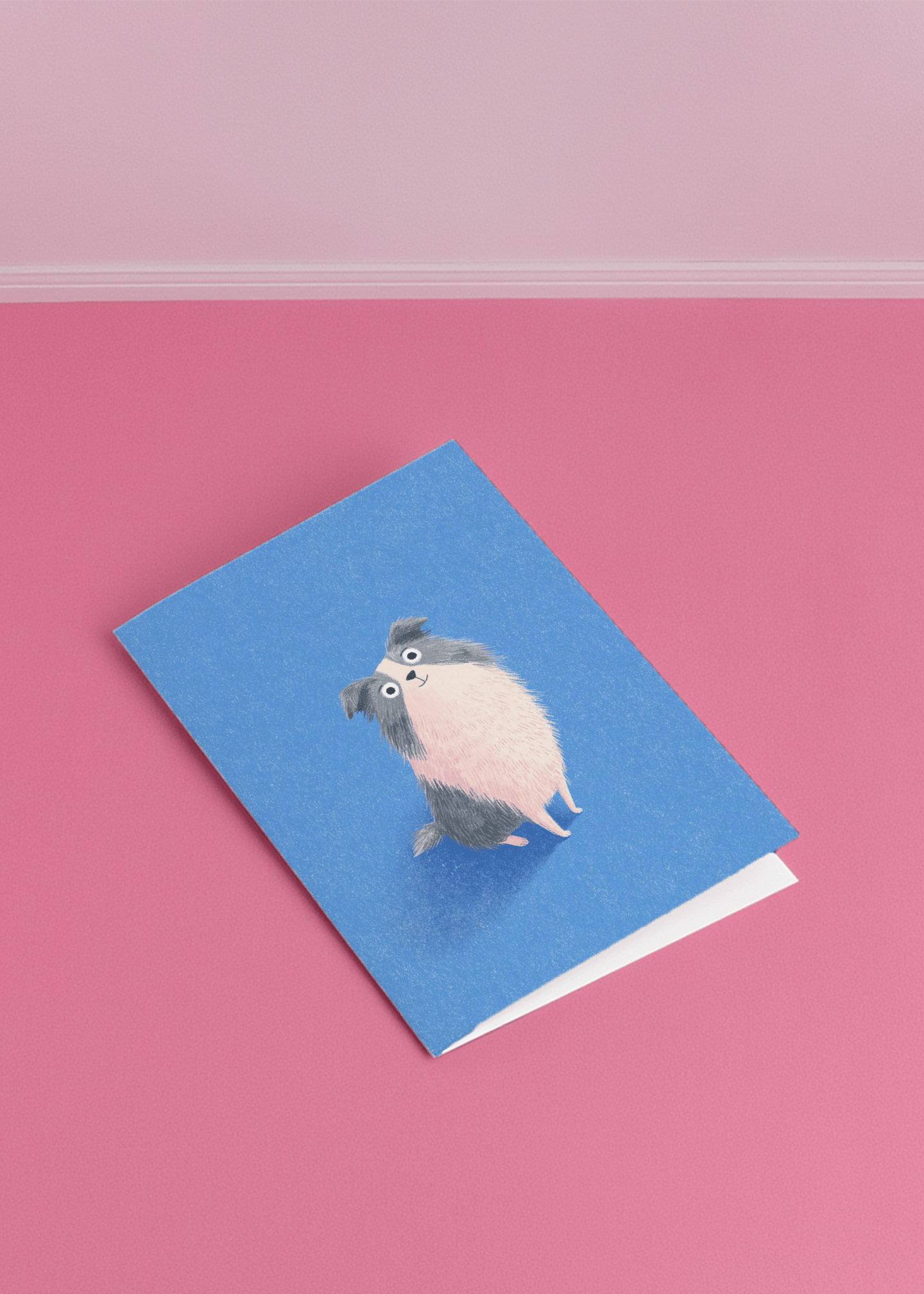 cute dog sitting and looking up mockup 1