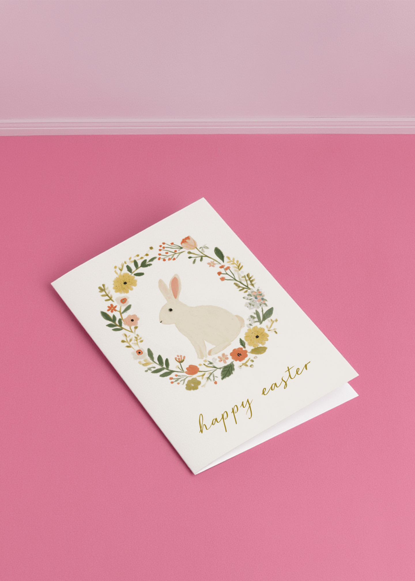 Floral Bunny Easter Card mockup 1