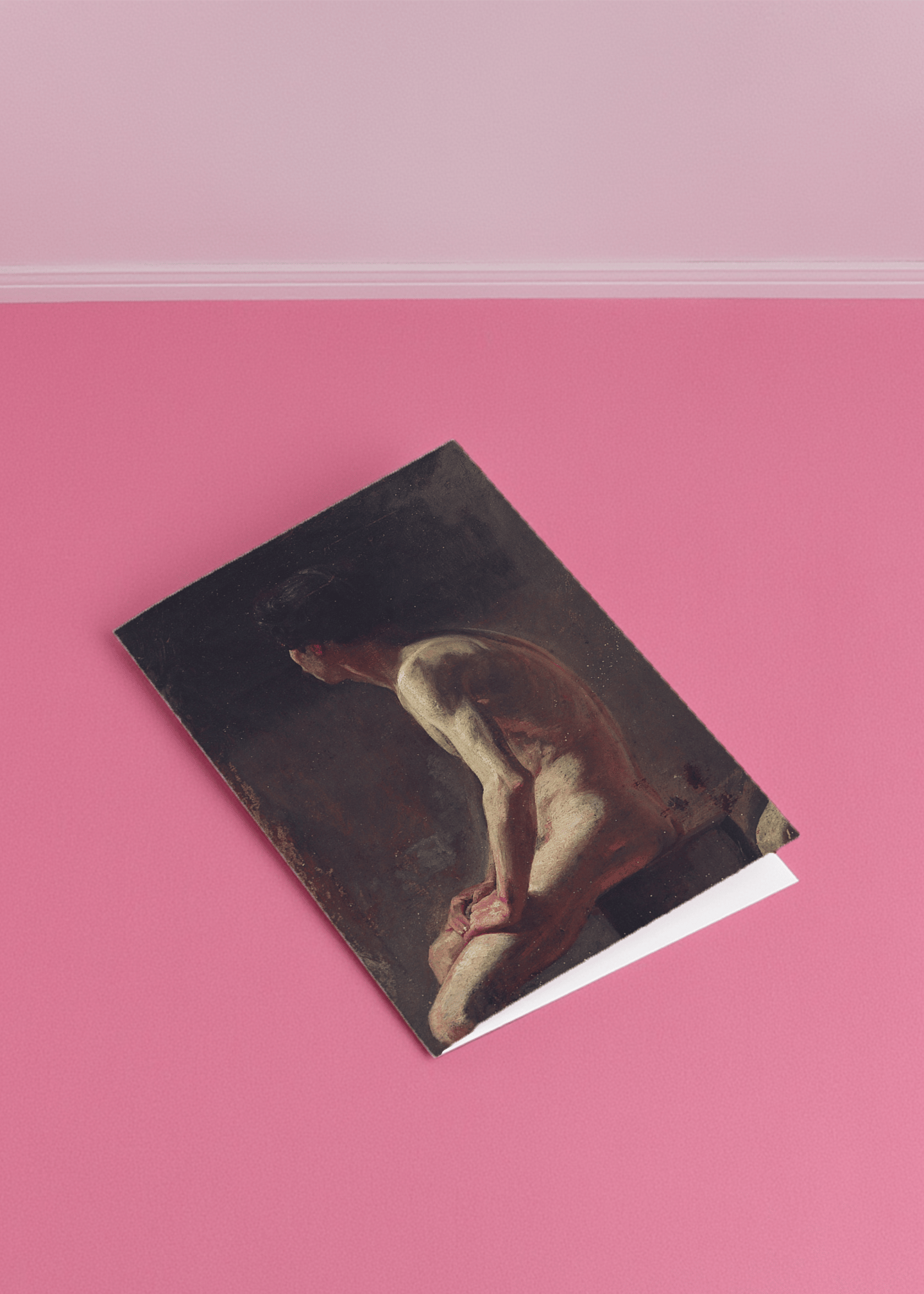 Artful pose on stool mockup 1