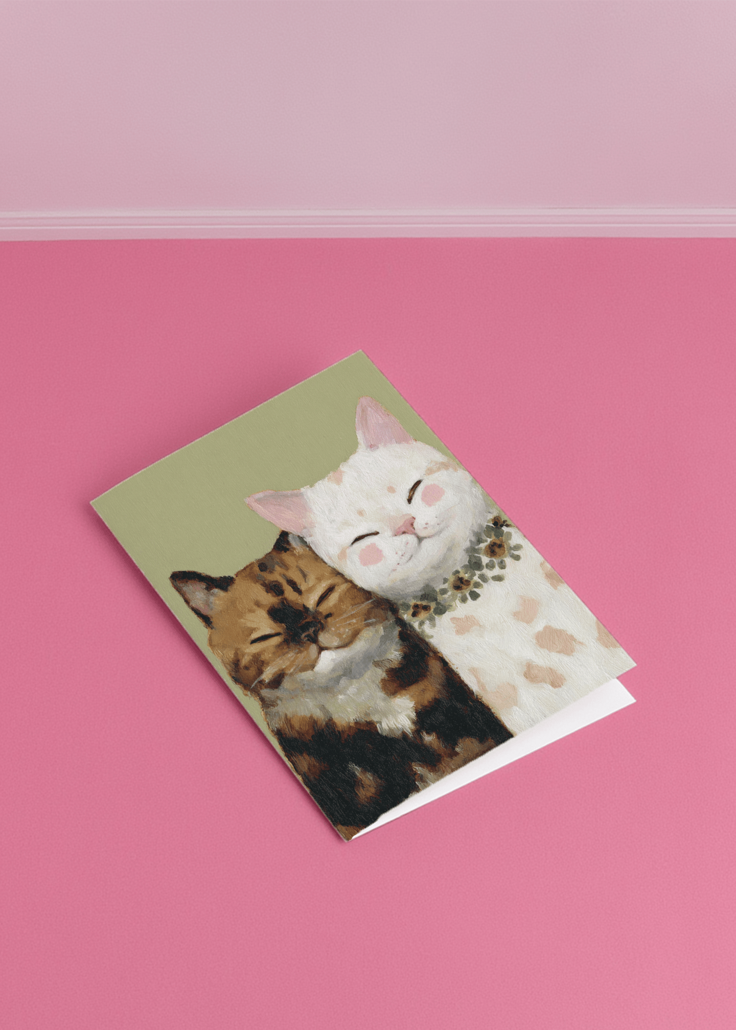 Purrfect Together Cat Greeting Card mockup 1