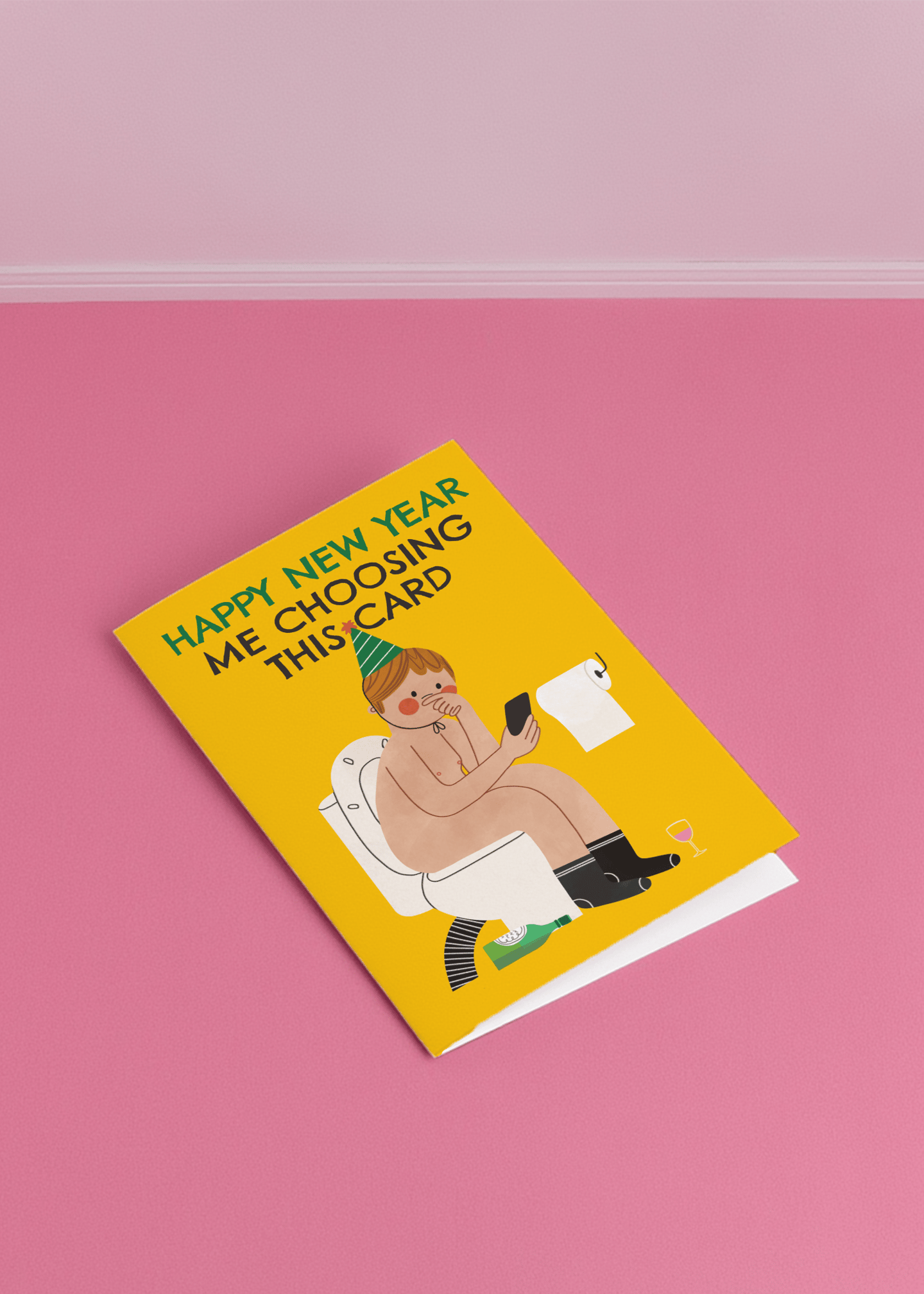 Humorous New Year Toilet Card mockup 1