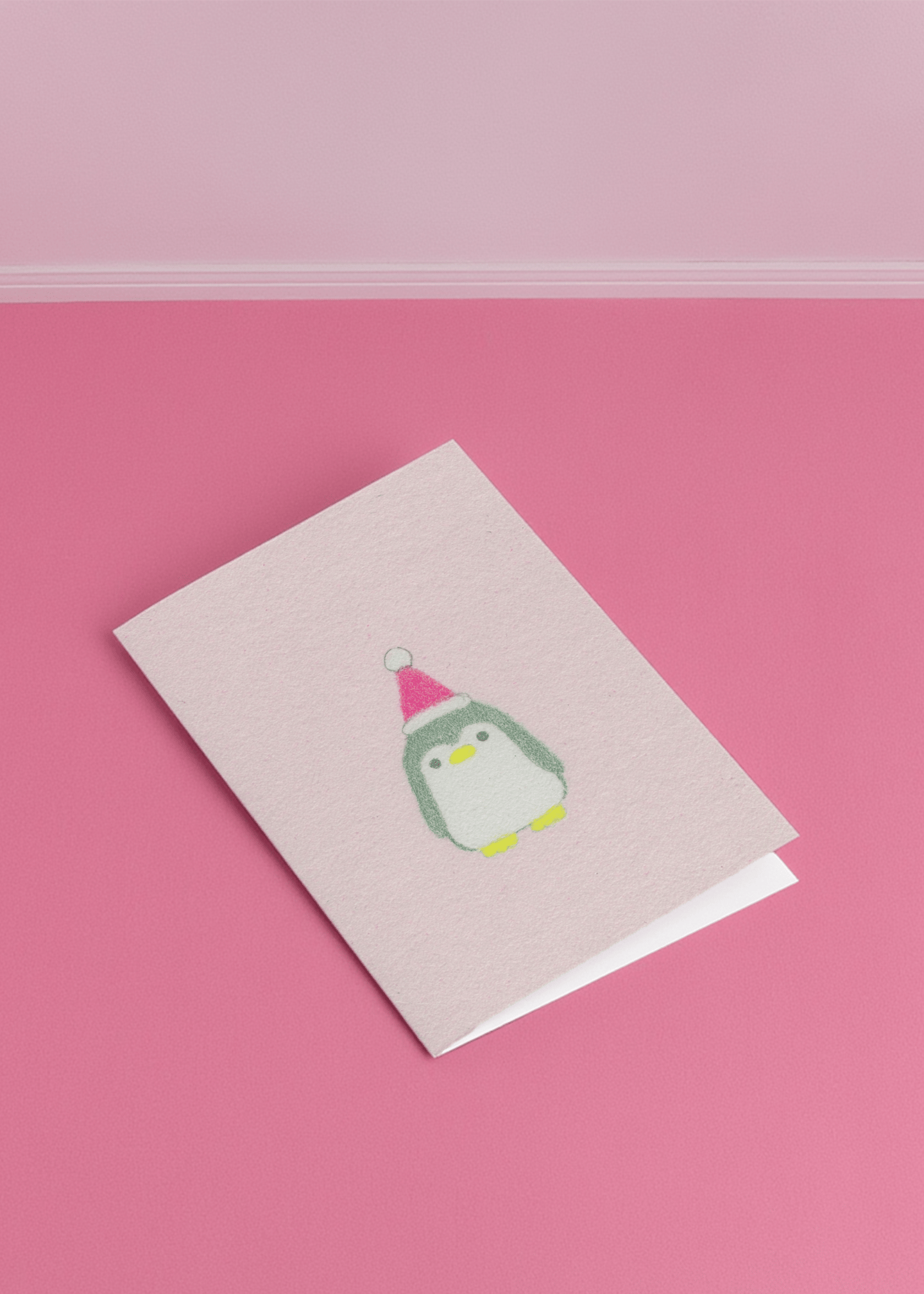 Adorable Penguin Holiday Card mockup 1