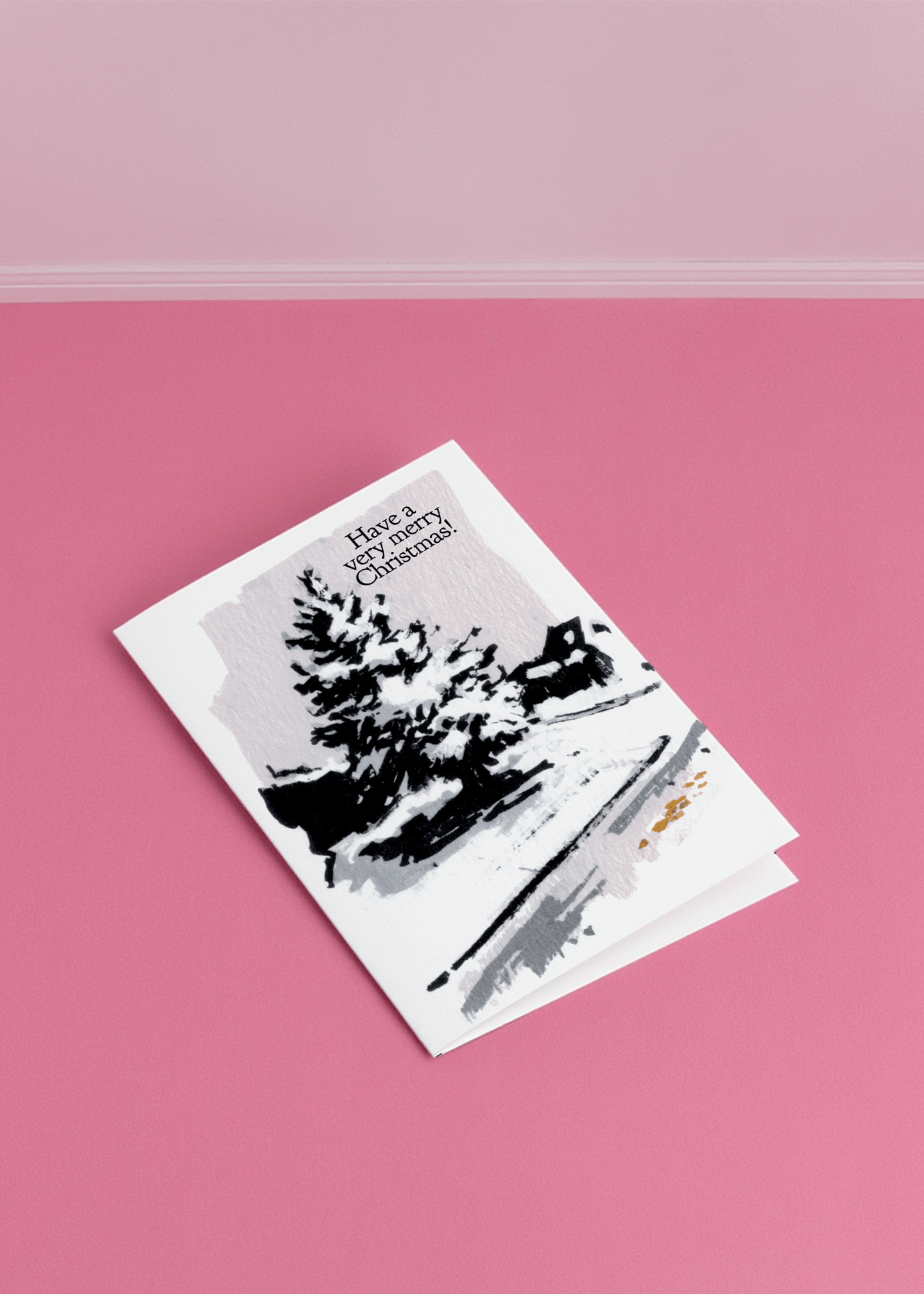 Snowy Christmas Wishes Card mockup 1