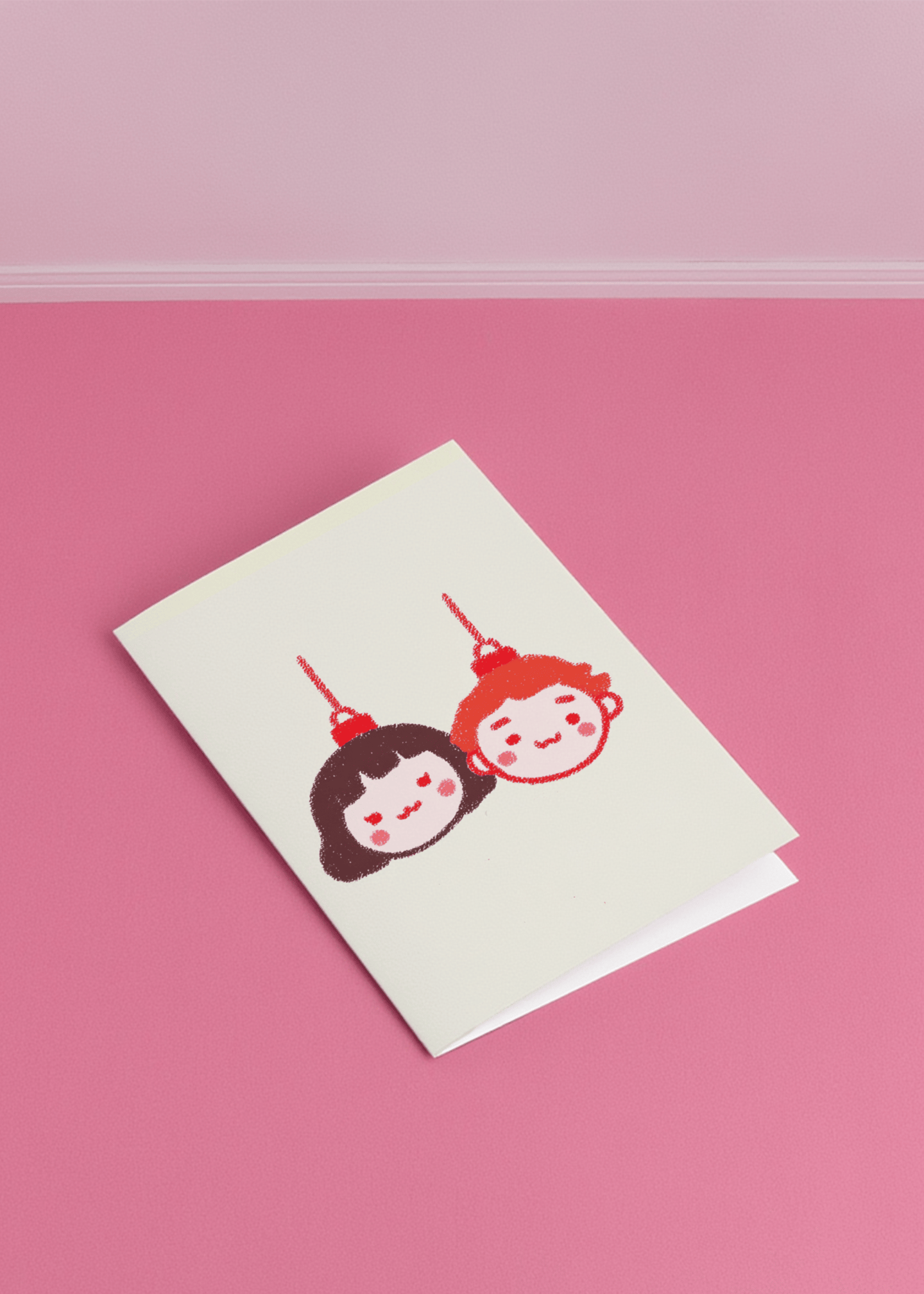 Adorable Ornament Faces Card mockup 1