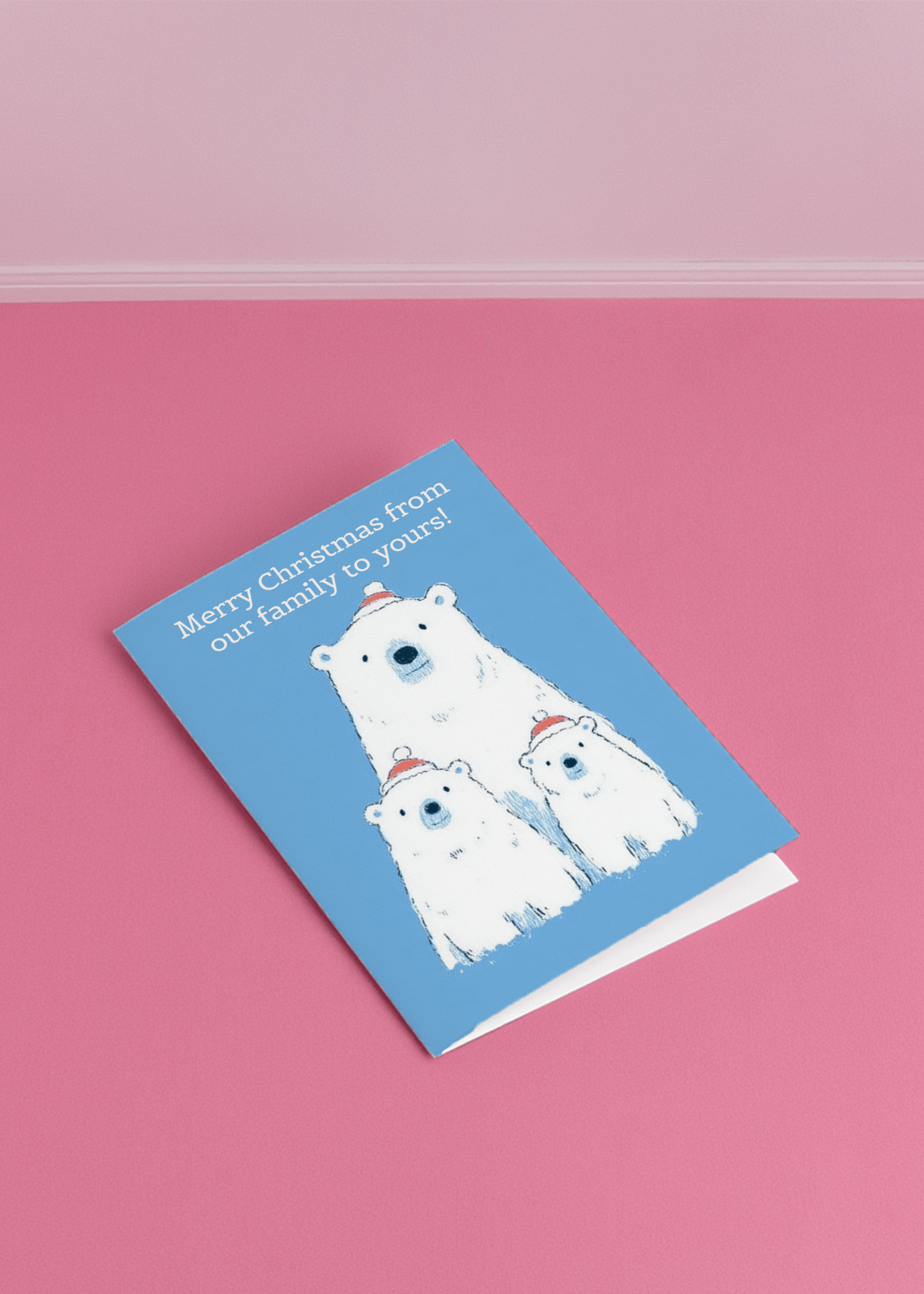 Cozy Polar Bear Christmas Card mockup 1