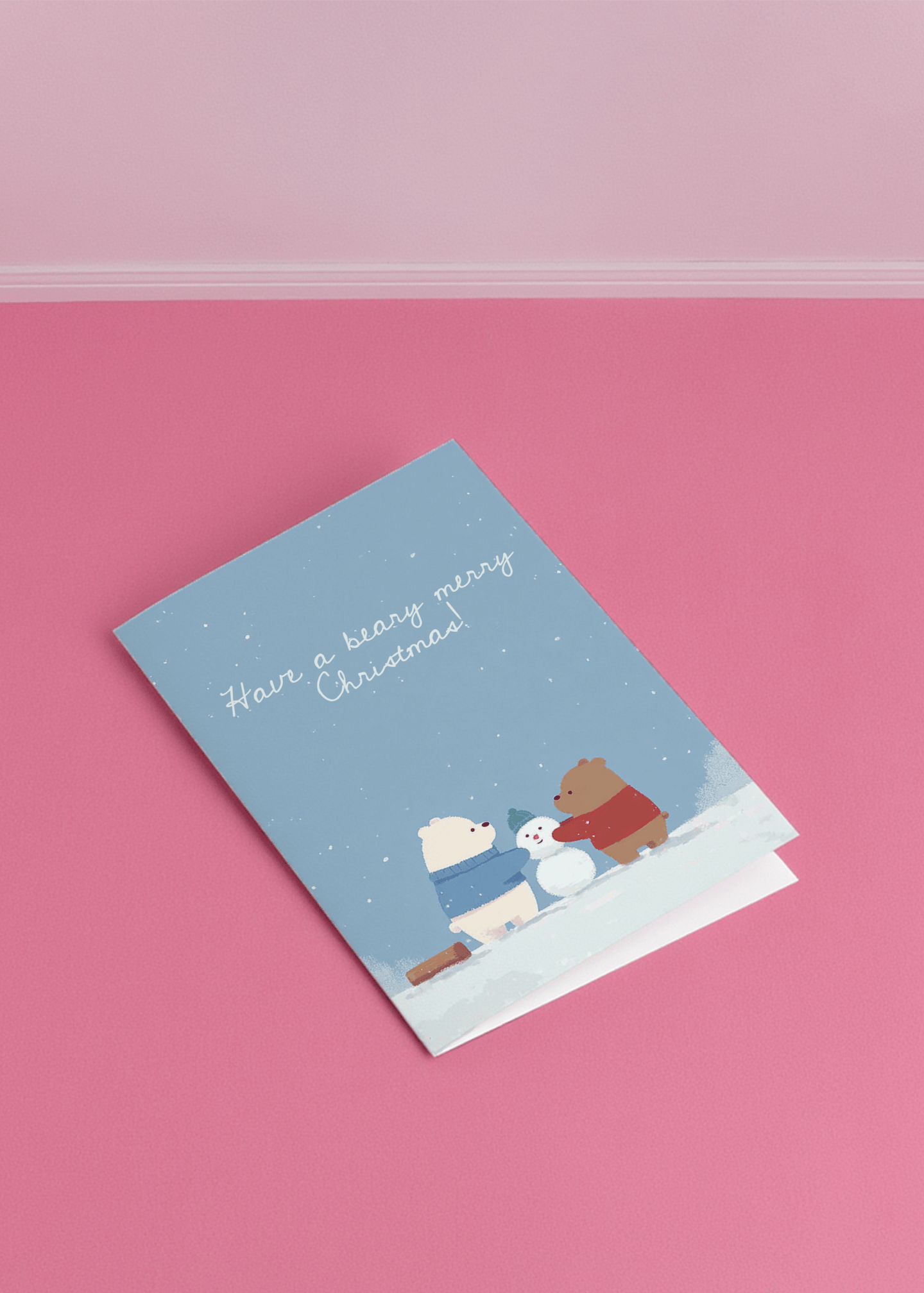 Beary Merry Christmas Card mockup 1