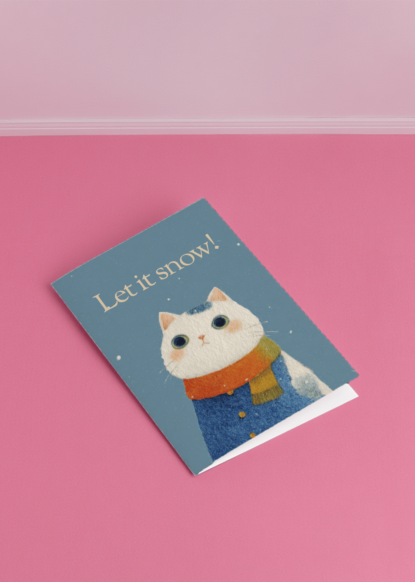 Snowy Cat Greetings mockup 1