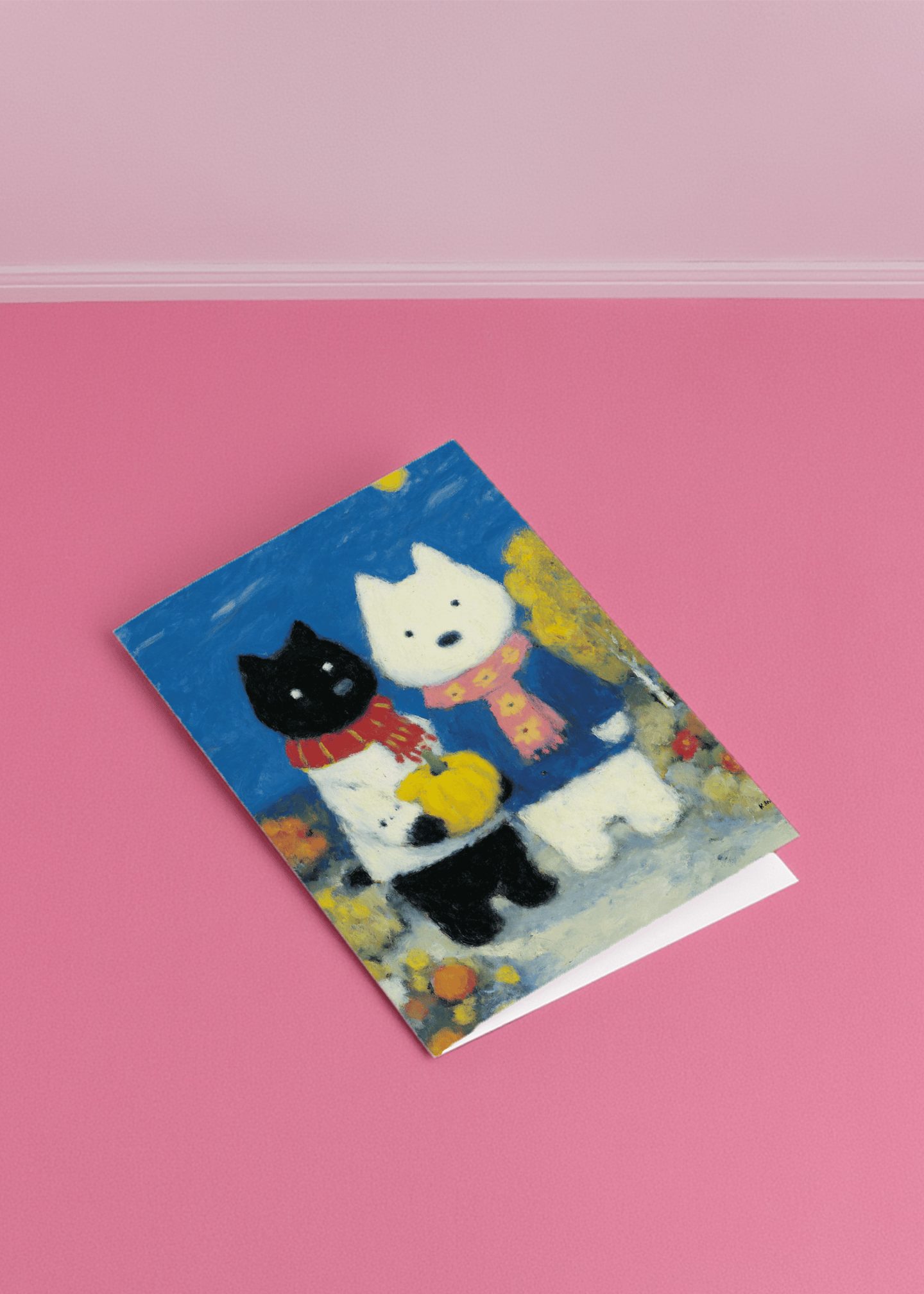 Cozy Autumn Friends Card mockup 1