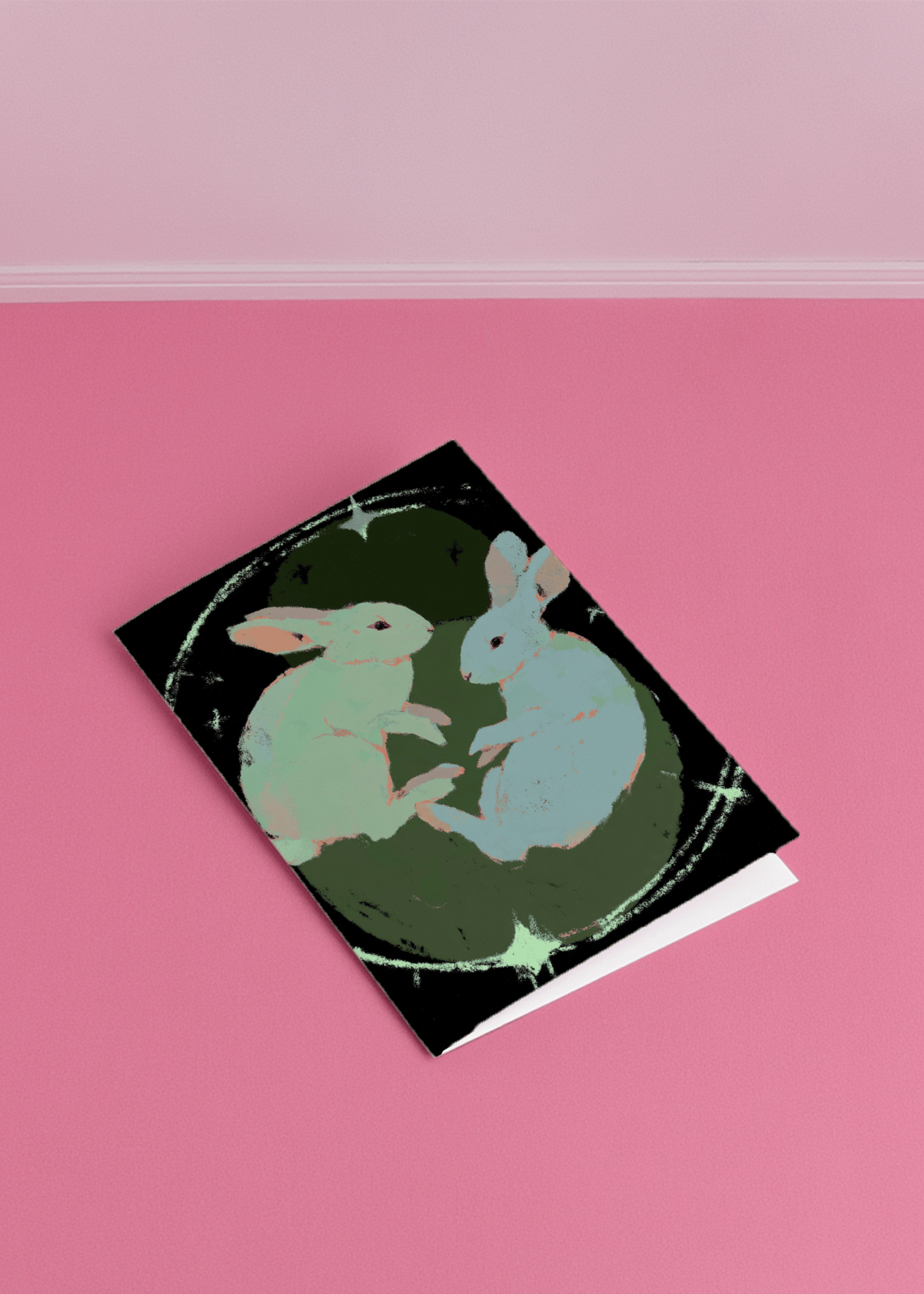 Moonlit Bunny Bliss Card mockup 1