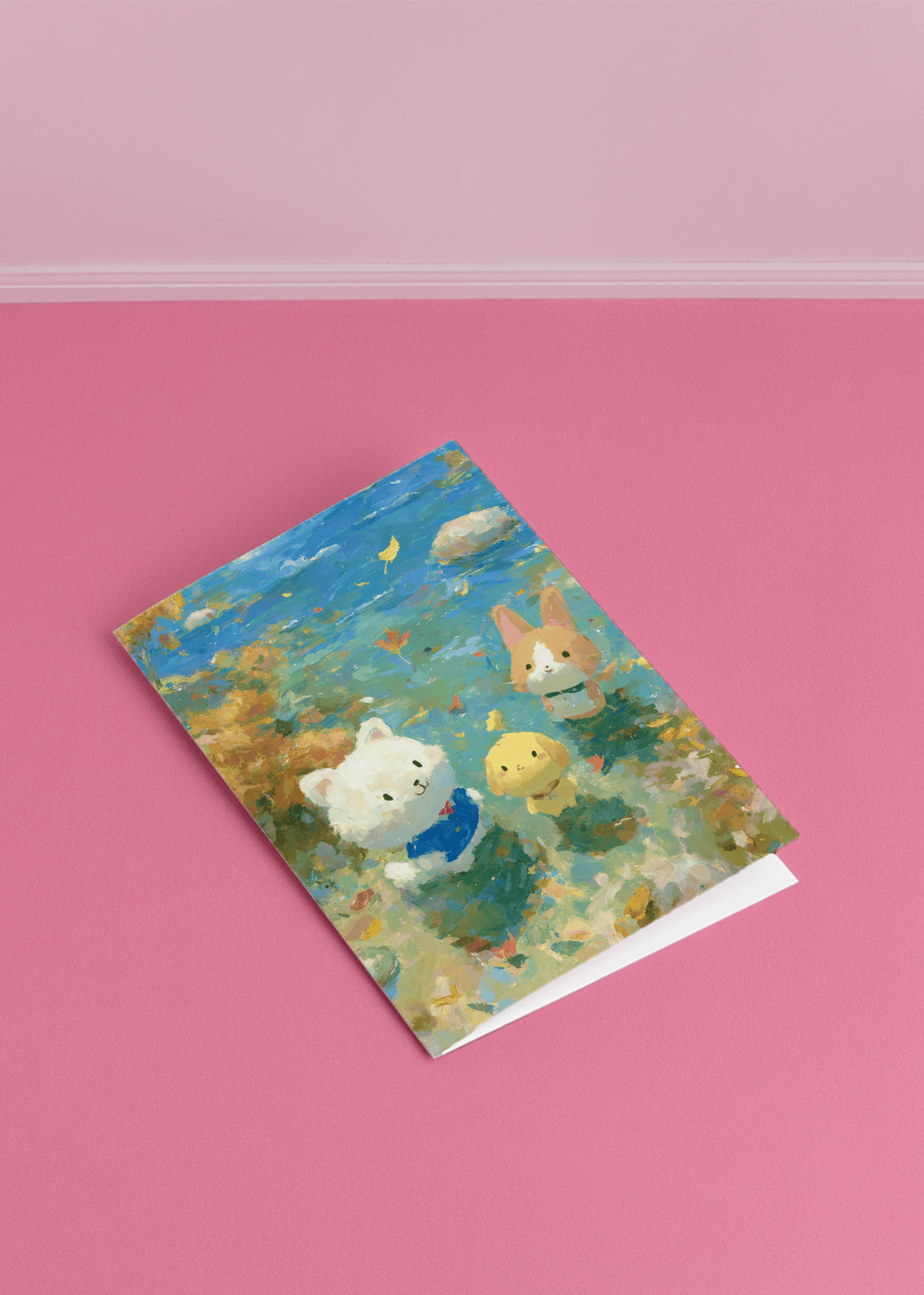Adorable Animal Friends Greeting Card mockup 1