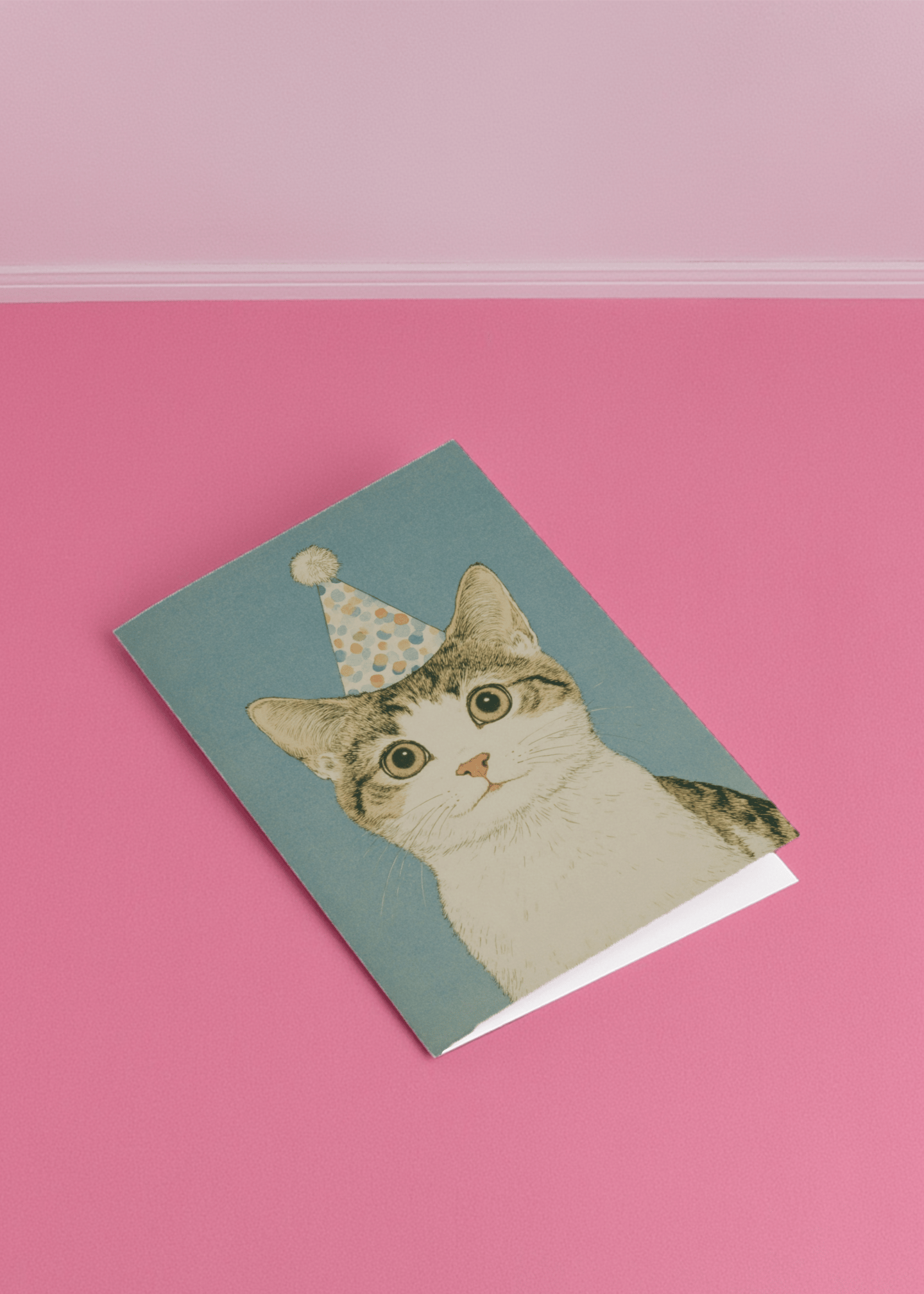 Adorable Party Cat Card mockup 1