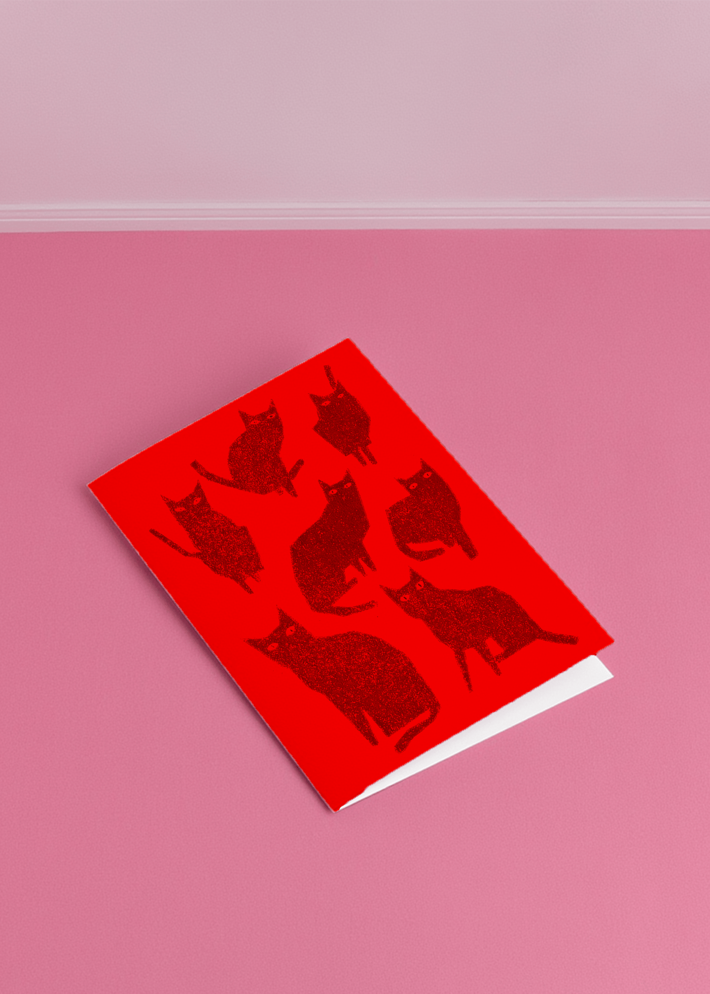 Mystical Black Cats Greetings mockup 1