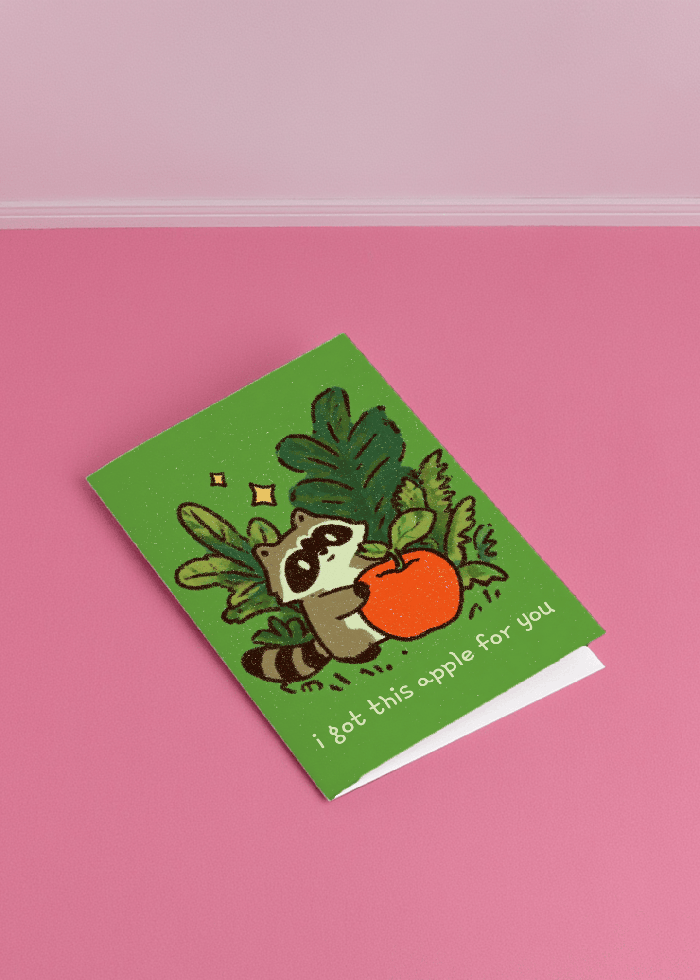 Adorable Raccoon Apple Love mockup 1
