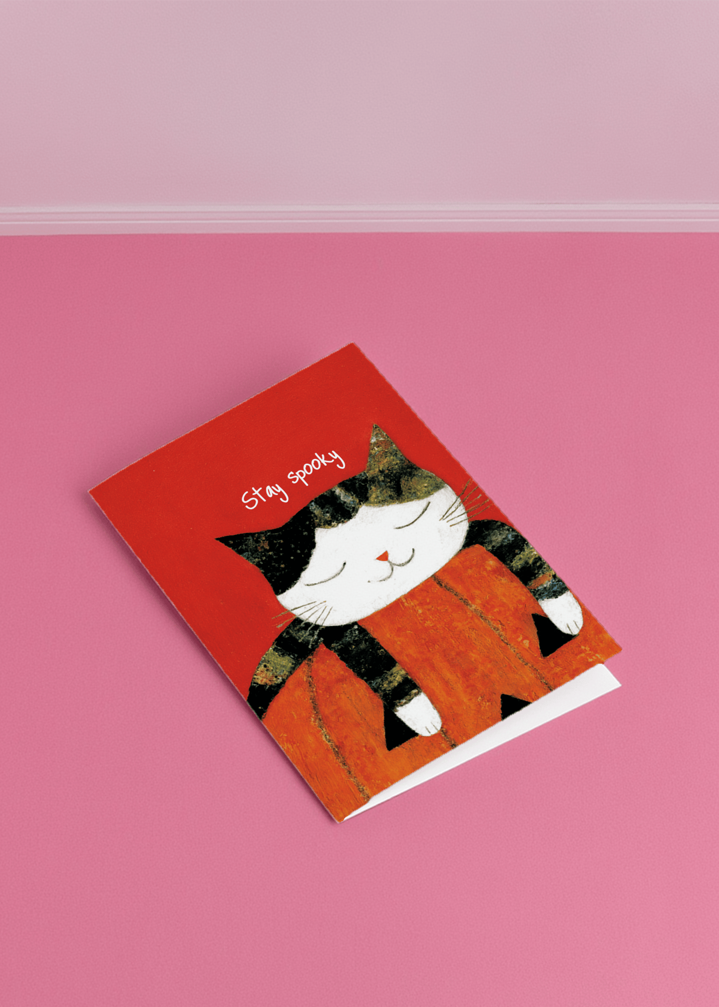 Cute Cat Halloween Card mockup 1