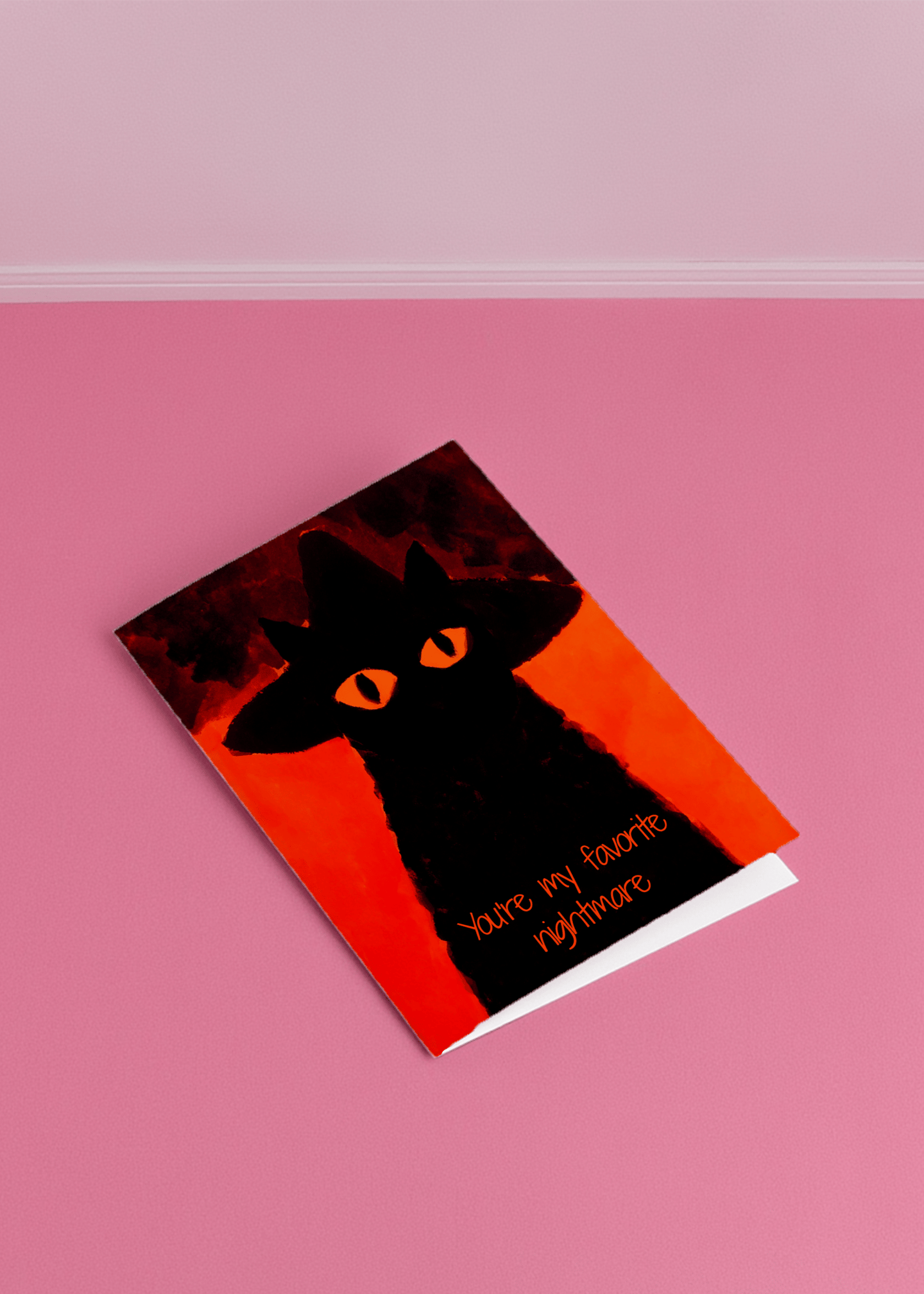 Favorite Nightmare Cat Card mockup 1