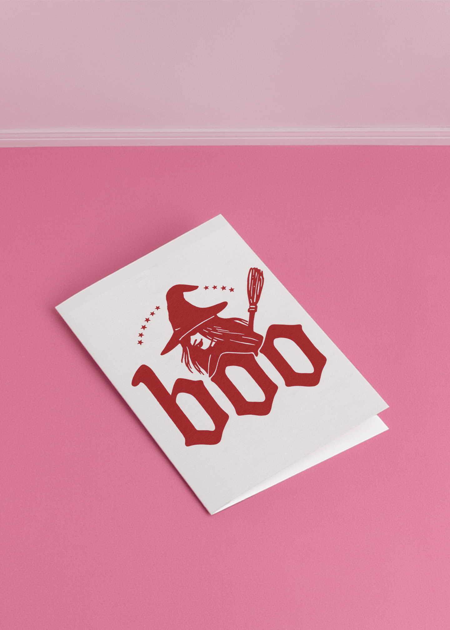 Spooky Witch Boo Card mockup 1