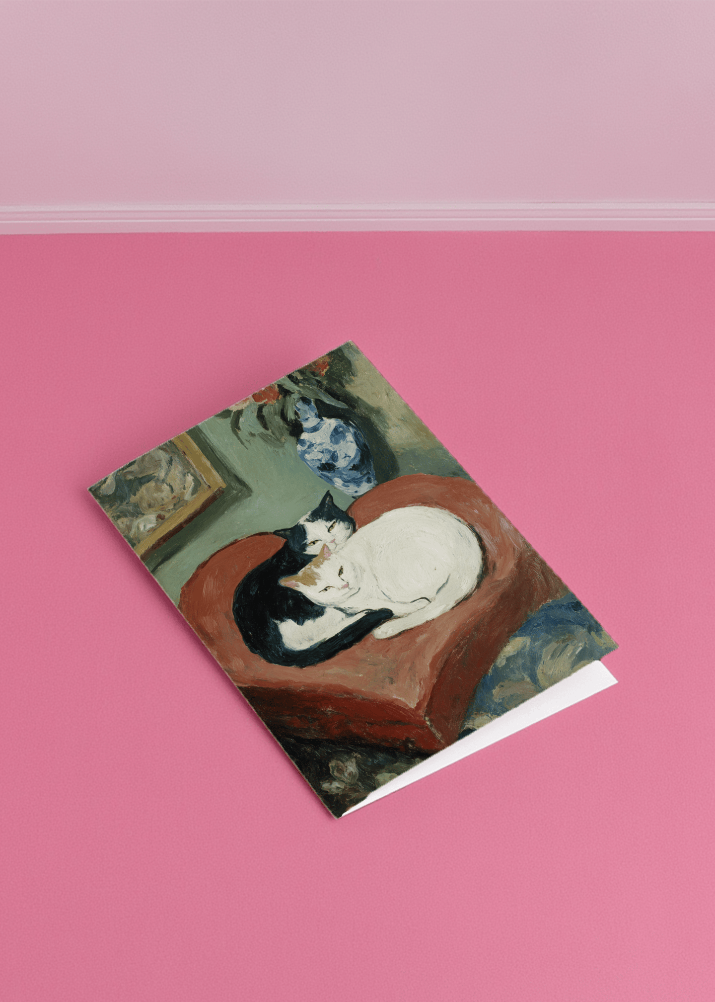 Sweet Cat Cuddle Love Card mockup 1