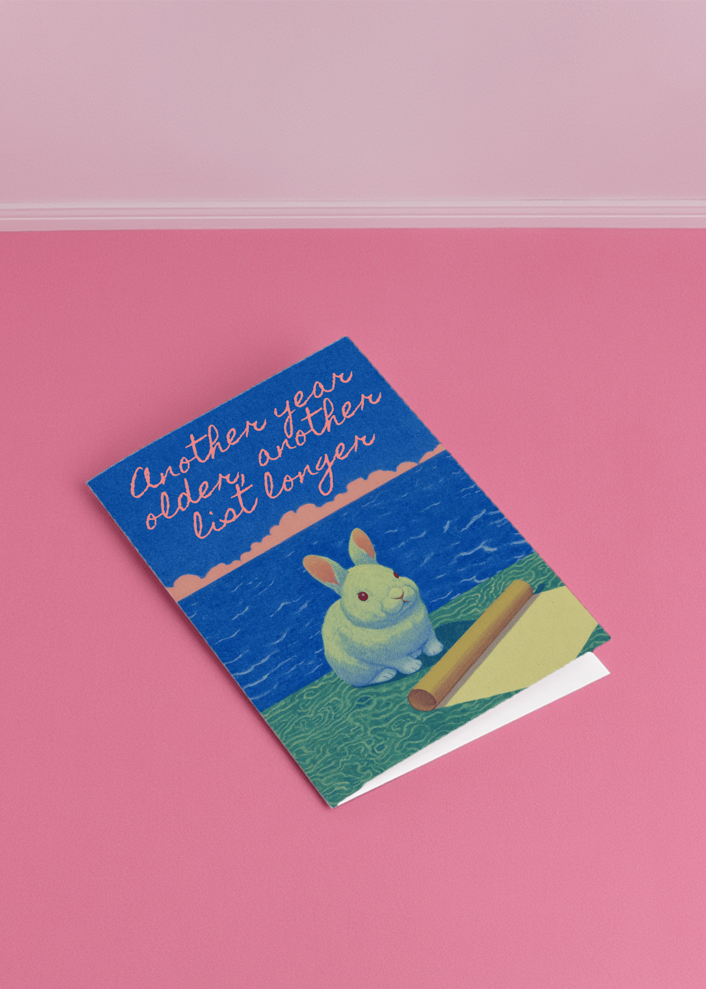 Bunny Birthday List Card mockup 1