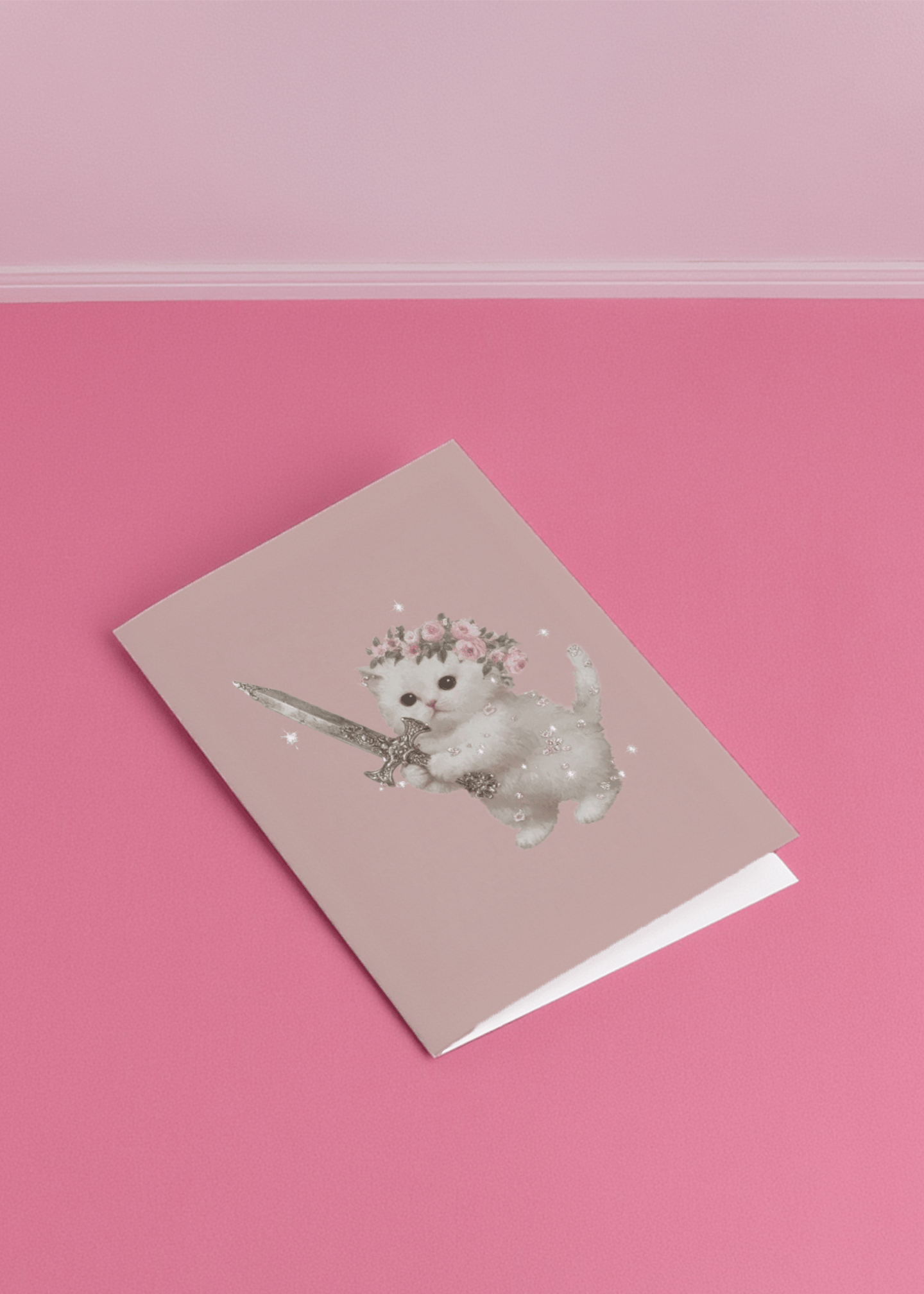 Cute Cat Warrior Card mockup 1