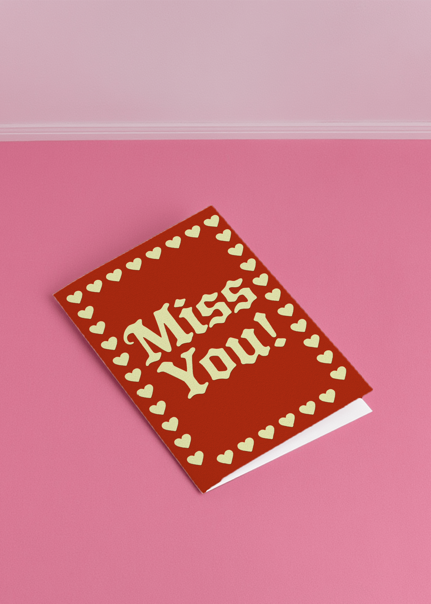 Miss You Heart Border Card mockup 1