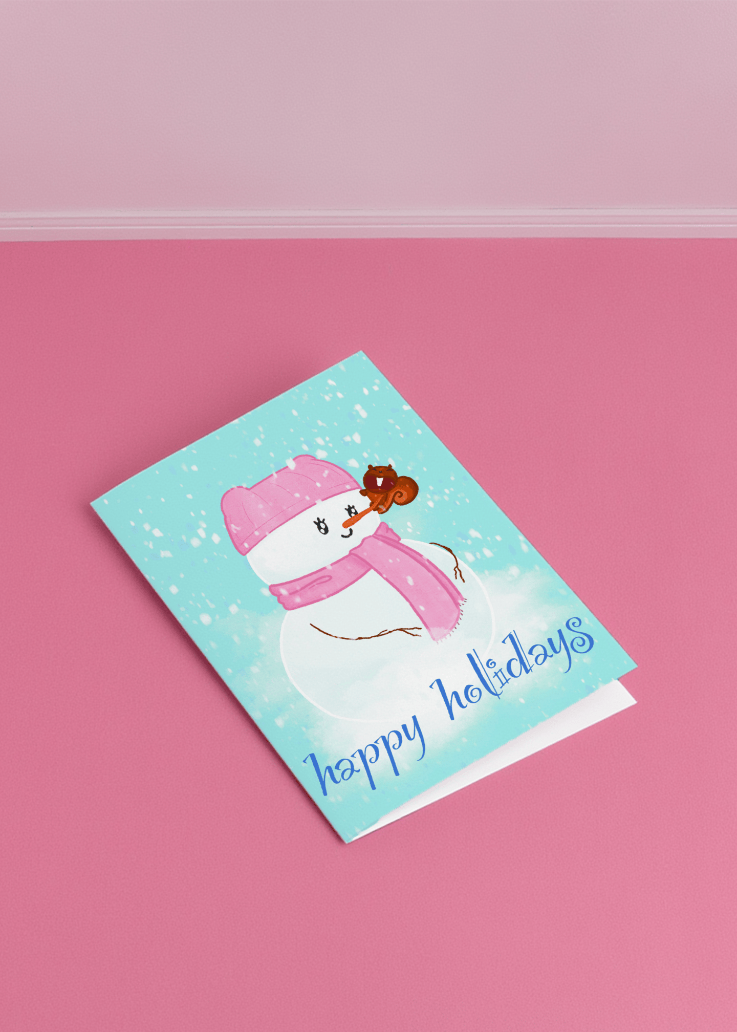 Snowman Happy Holidays Card mockup 1