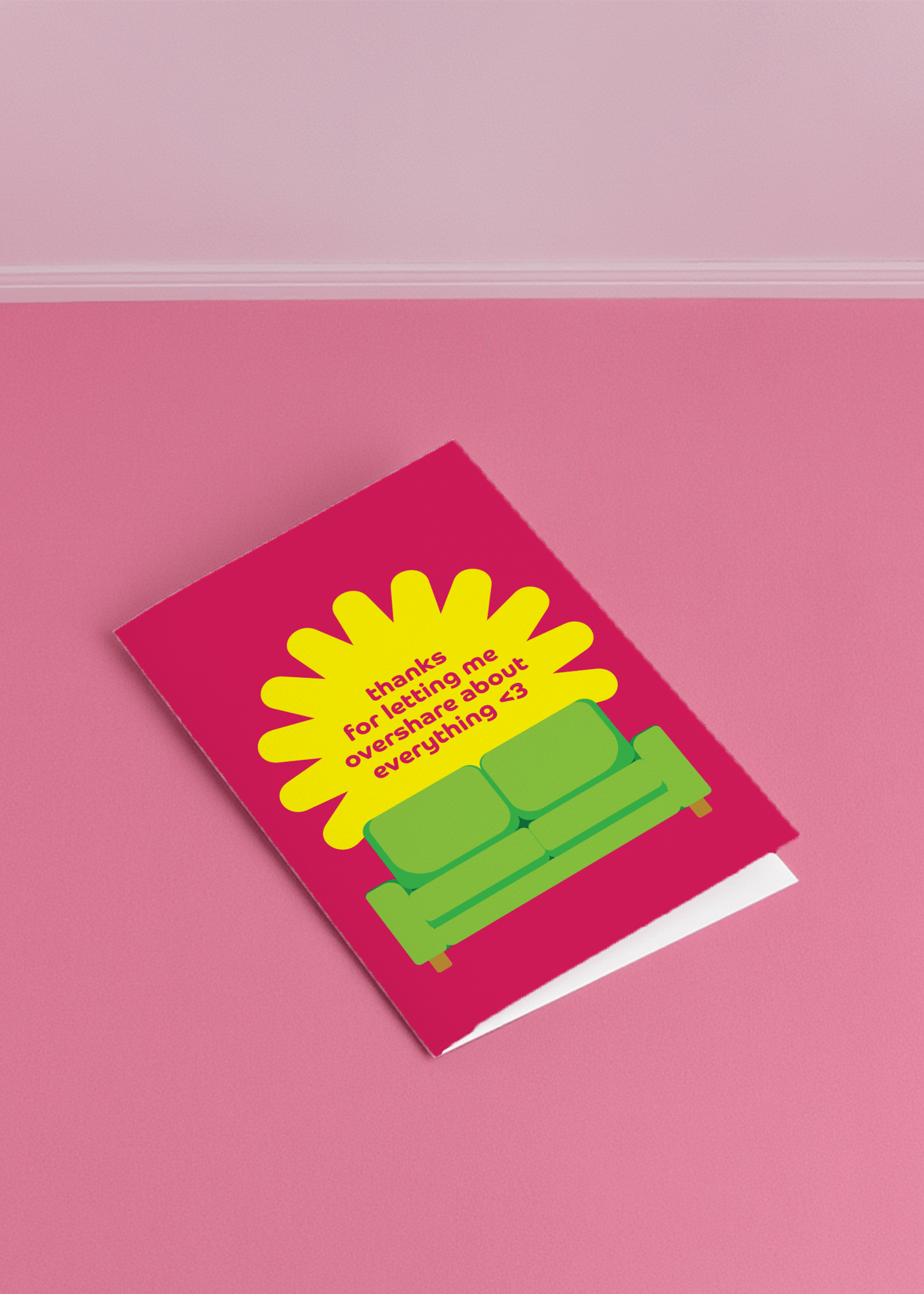 Thanks for Letting Me Overshare Card mockup 1